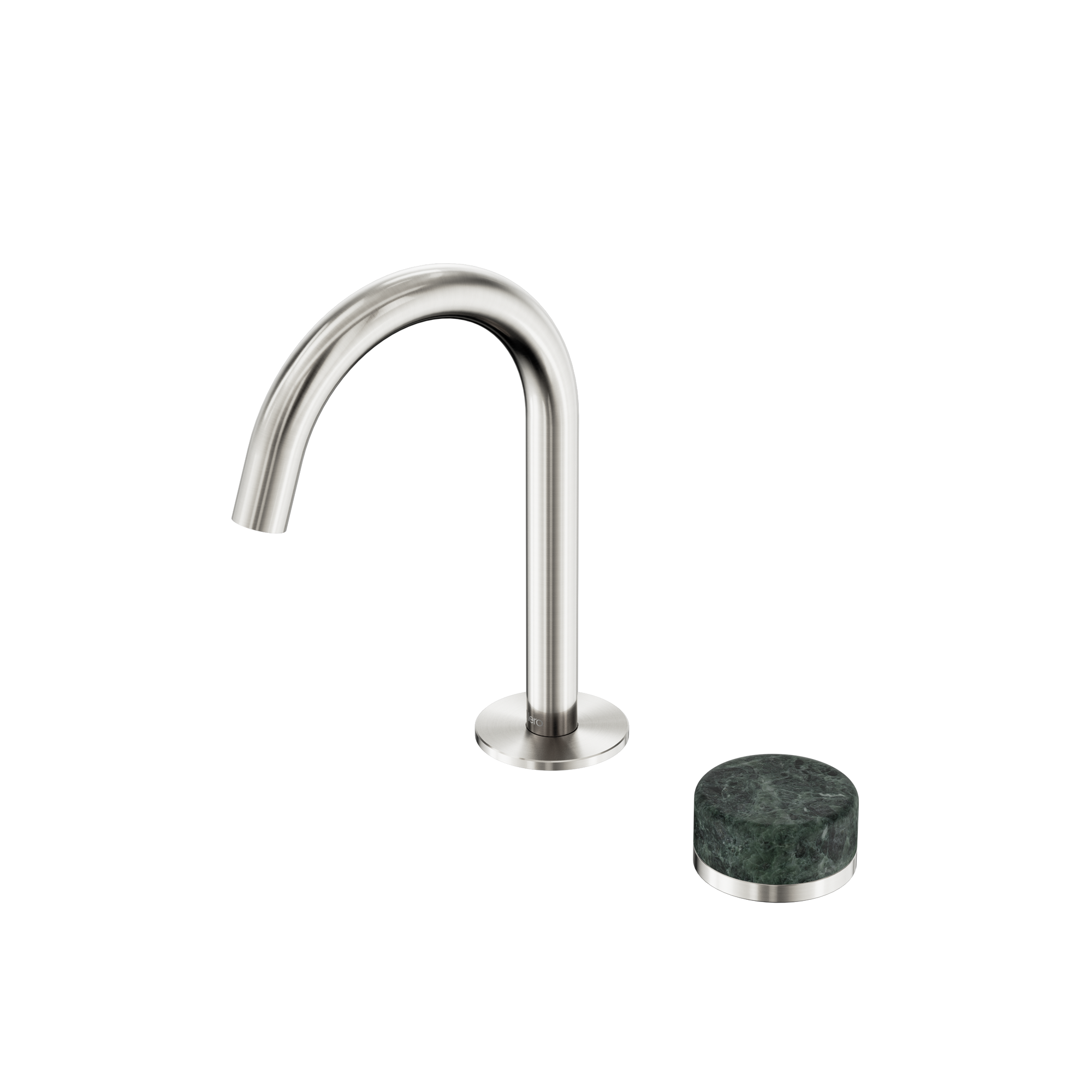 Serenity Progressive Basin Mixer Arc Spout With Verde Alpi Handle Brushed Nickel