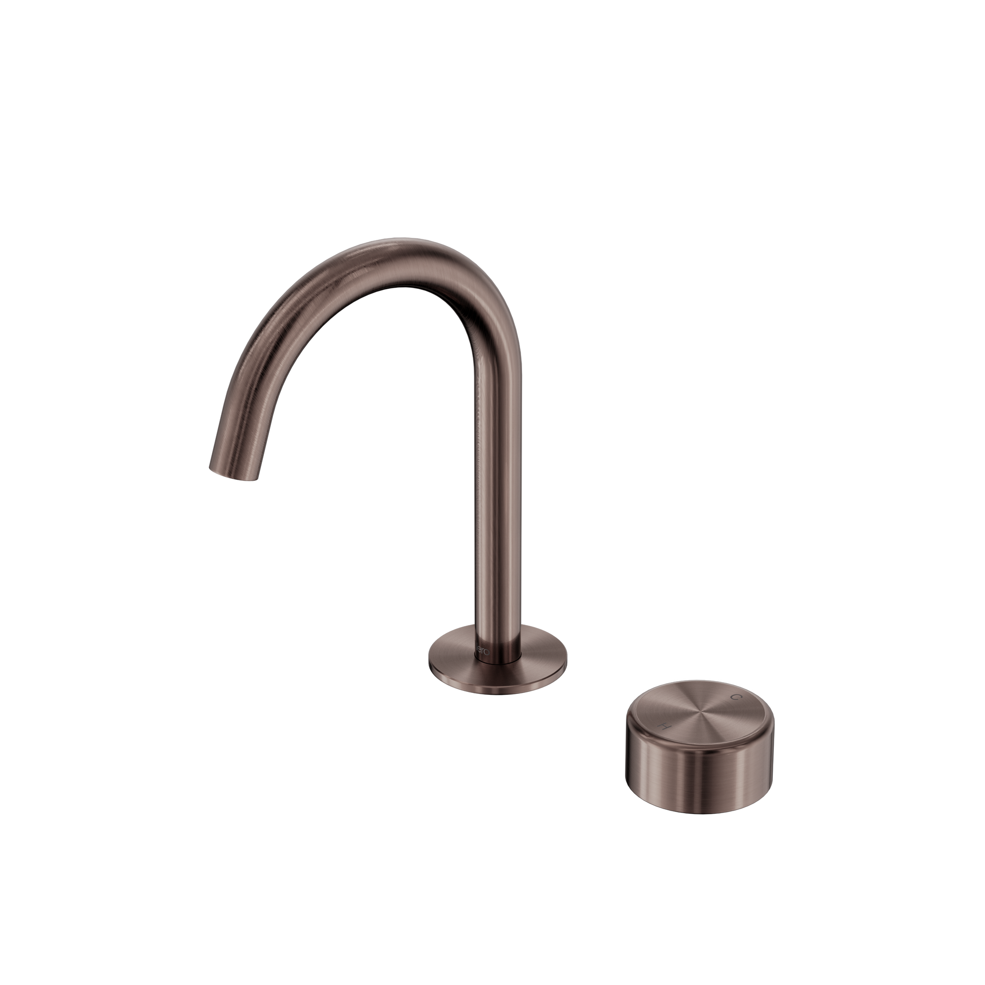 Serenity Progressive Basin Mixer Arc Spout With Metal Handle Brushed Bronze