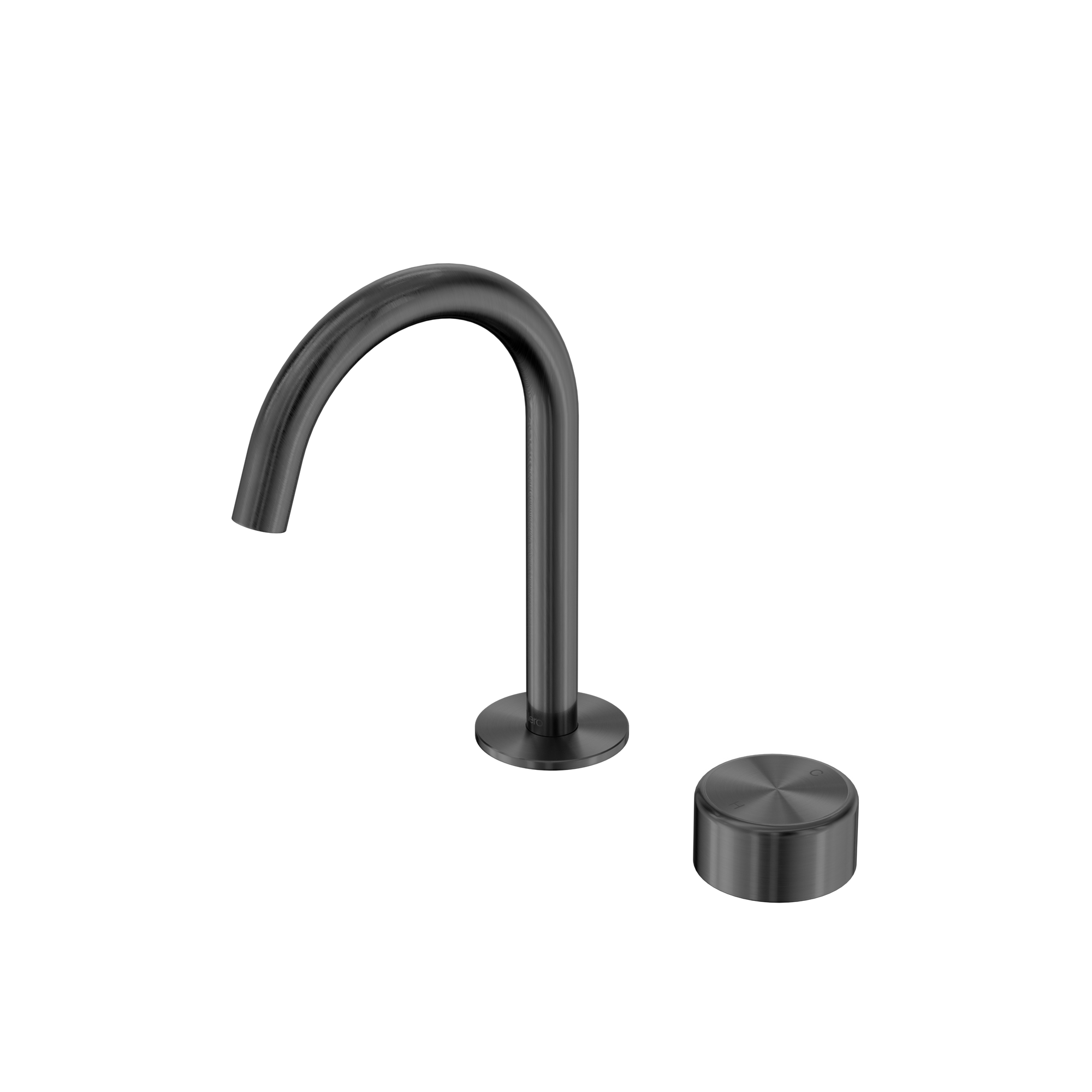 Serenity Progressive Basin Mixer Arc Spout With Metal Handle Gun Metal