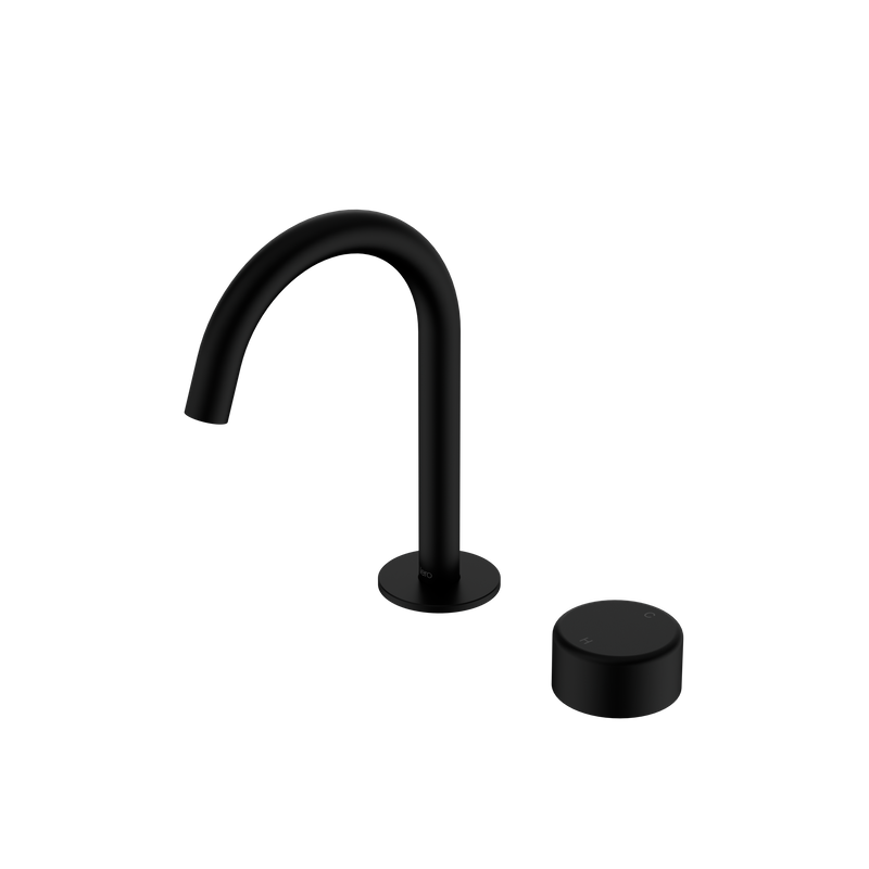 Serenity Progressive Basin Mixer Arc Spout With Metal Handle Matte Black