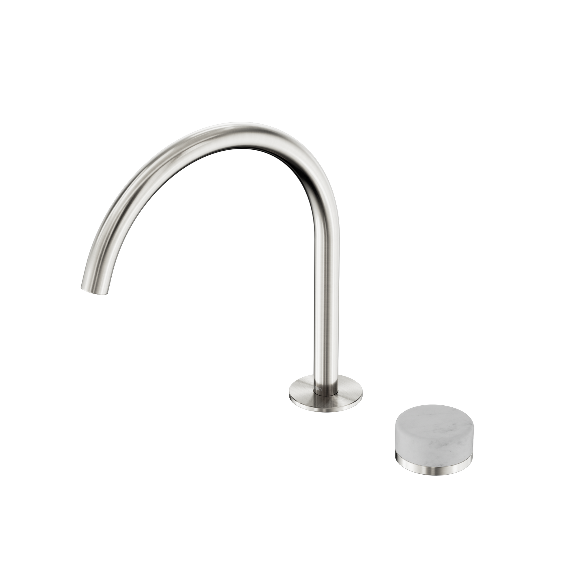 Serenity Progressive Bath/Kitchen Mixer Arc Spout With Carrara Handle Brushed Nickel