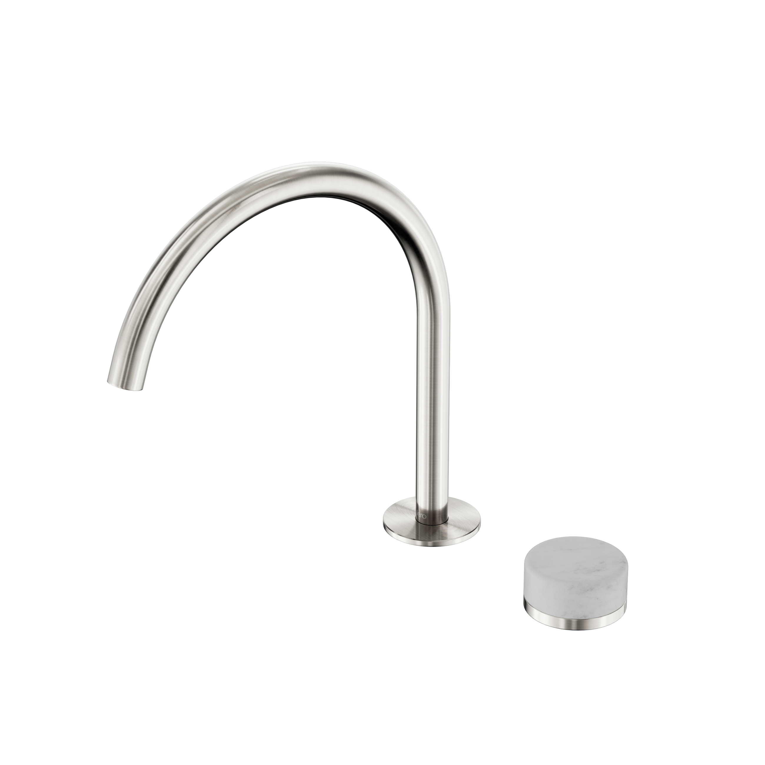 Serenity Progressive Bath/Kitchen Mixer Arc Spout With Carrara Handle Brushed Nickel