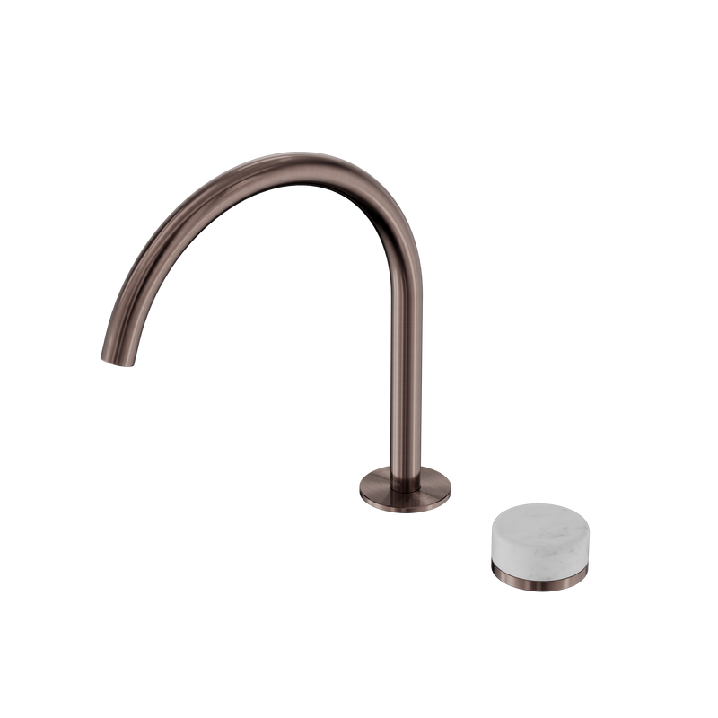 Serenity Progressive Bath/Kitchen Mixer Arc Spout With Carrara Handle Brushed Bronze