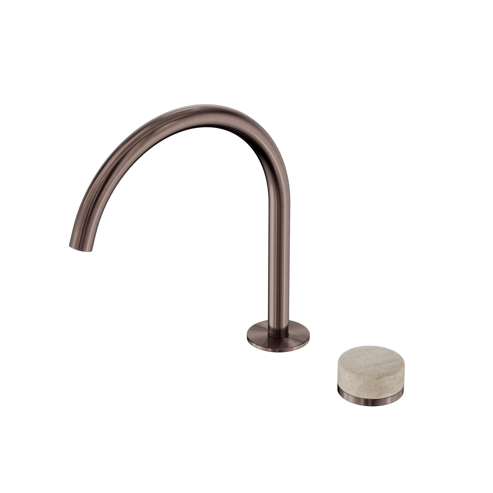 Serenity Progressive Bath/Kitchen Mixer Arc Spout With Rome Travertine Handle Brushed Bronze