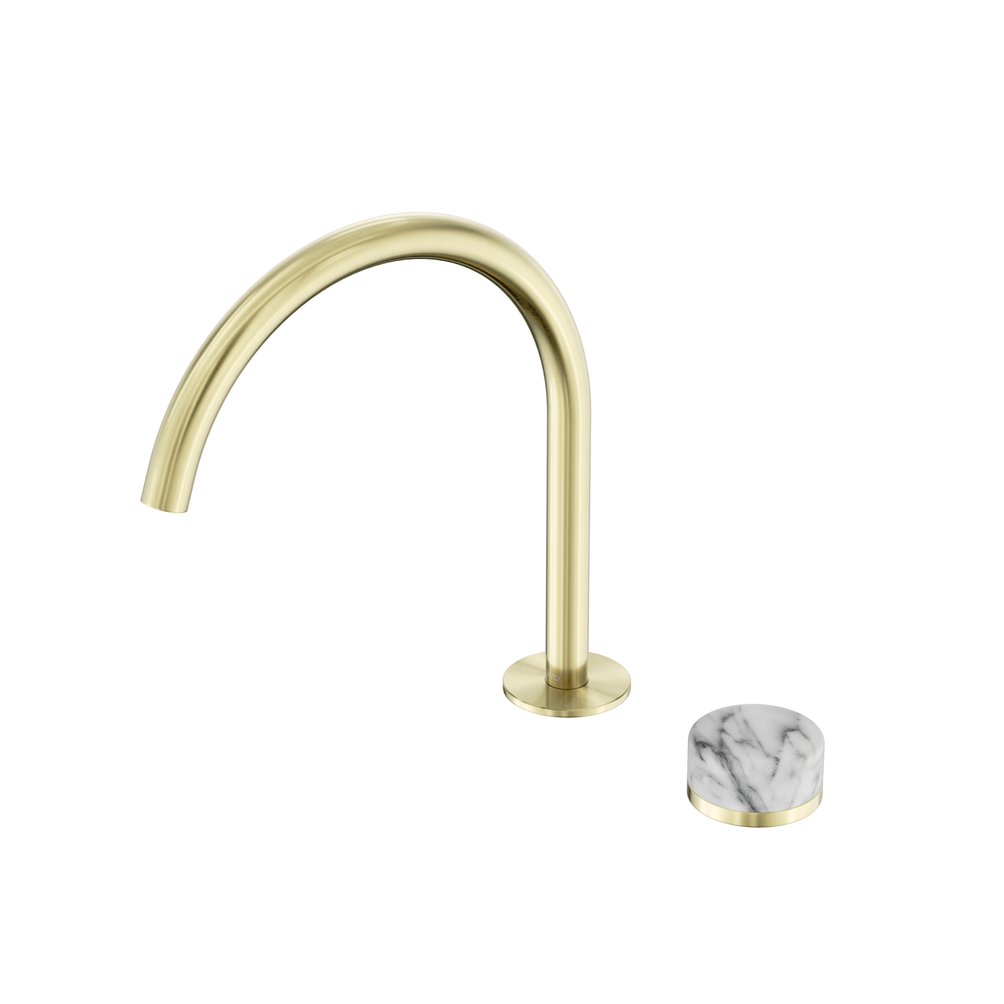 Serenity Progressive Bath/Kitchen Mixer Arc Spout With Arabescato Corchia Handle Brushed Gold