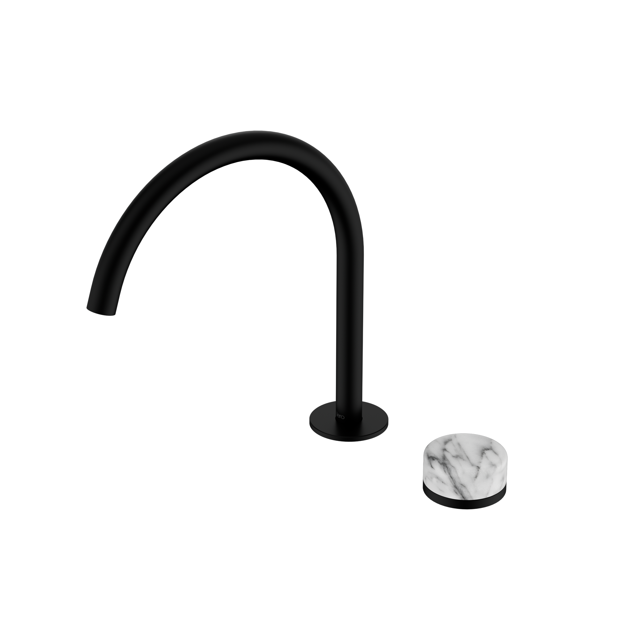 Serenity Progressive Bath/Kitchen Mixer Arc Spout With Arabescato Corchia Handle Matte Black