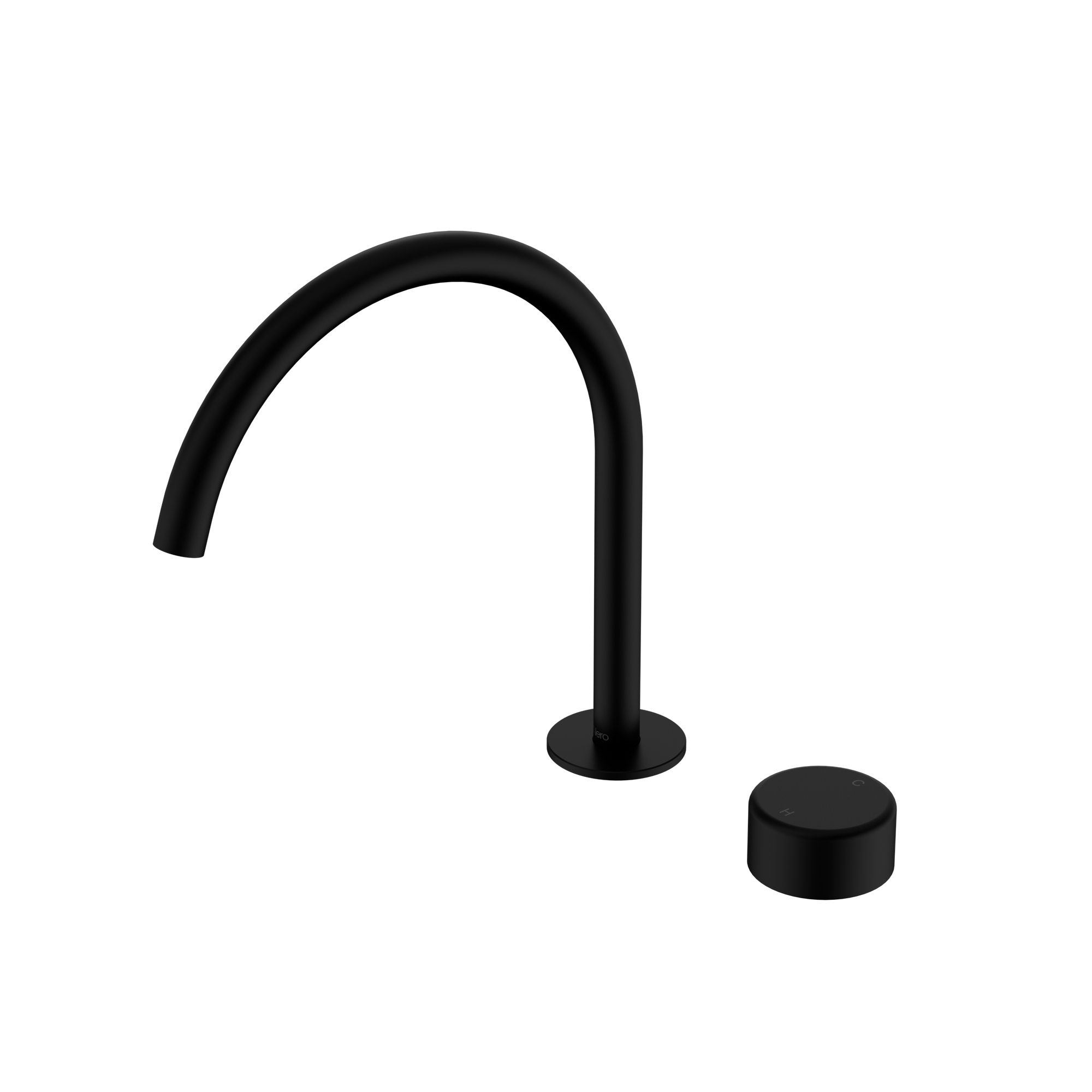 Serenity Progressive Bath/Kitchen Mixer Arc Spout With Metal Handle Matte Black