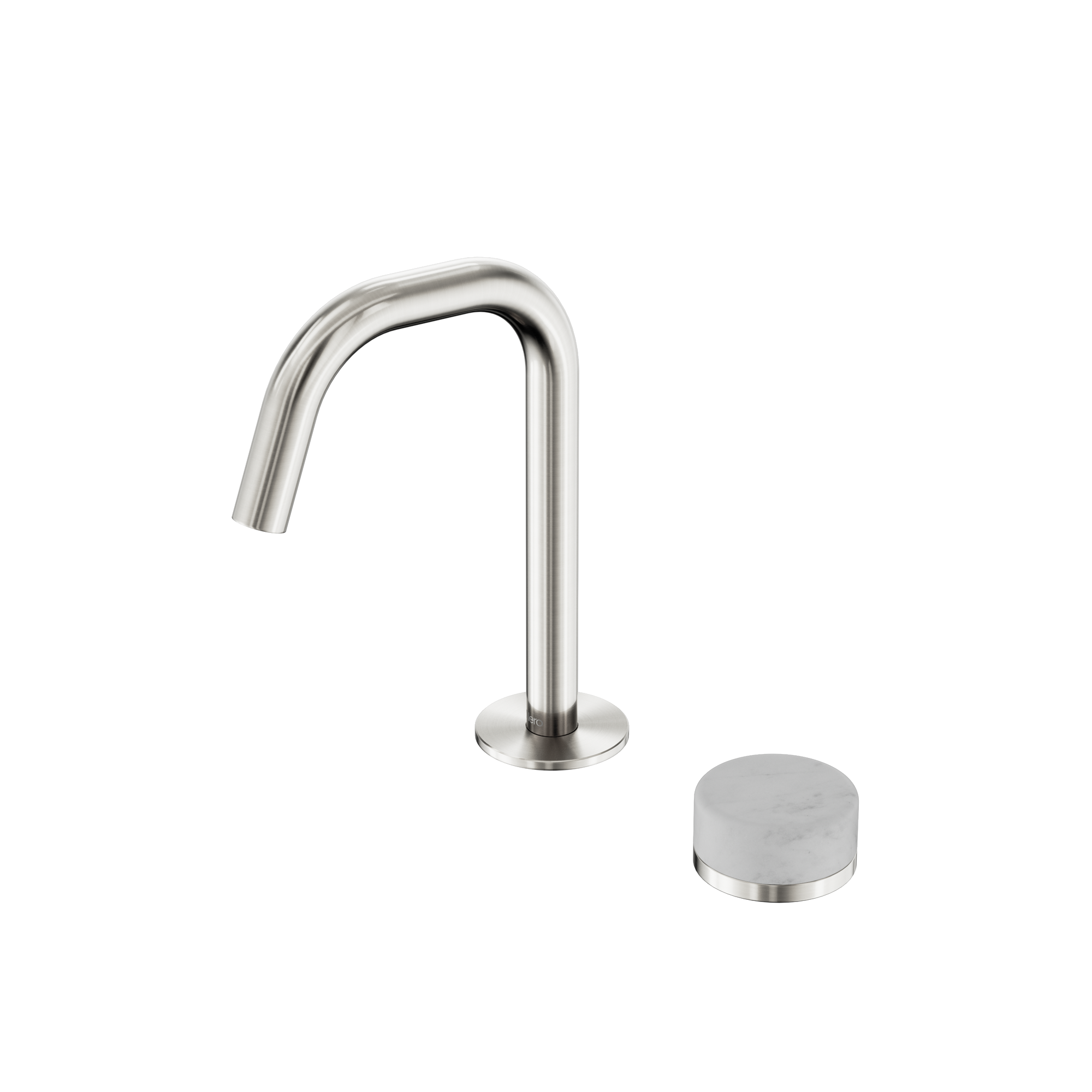 Serenity Progressive Basin Mixer Edge Spout With Carrara Handle Brushed Nickel
