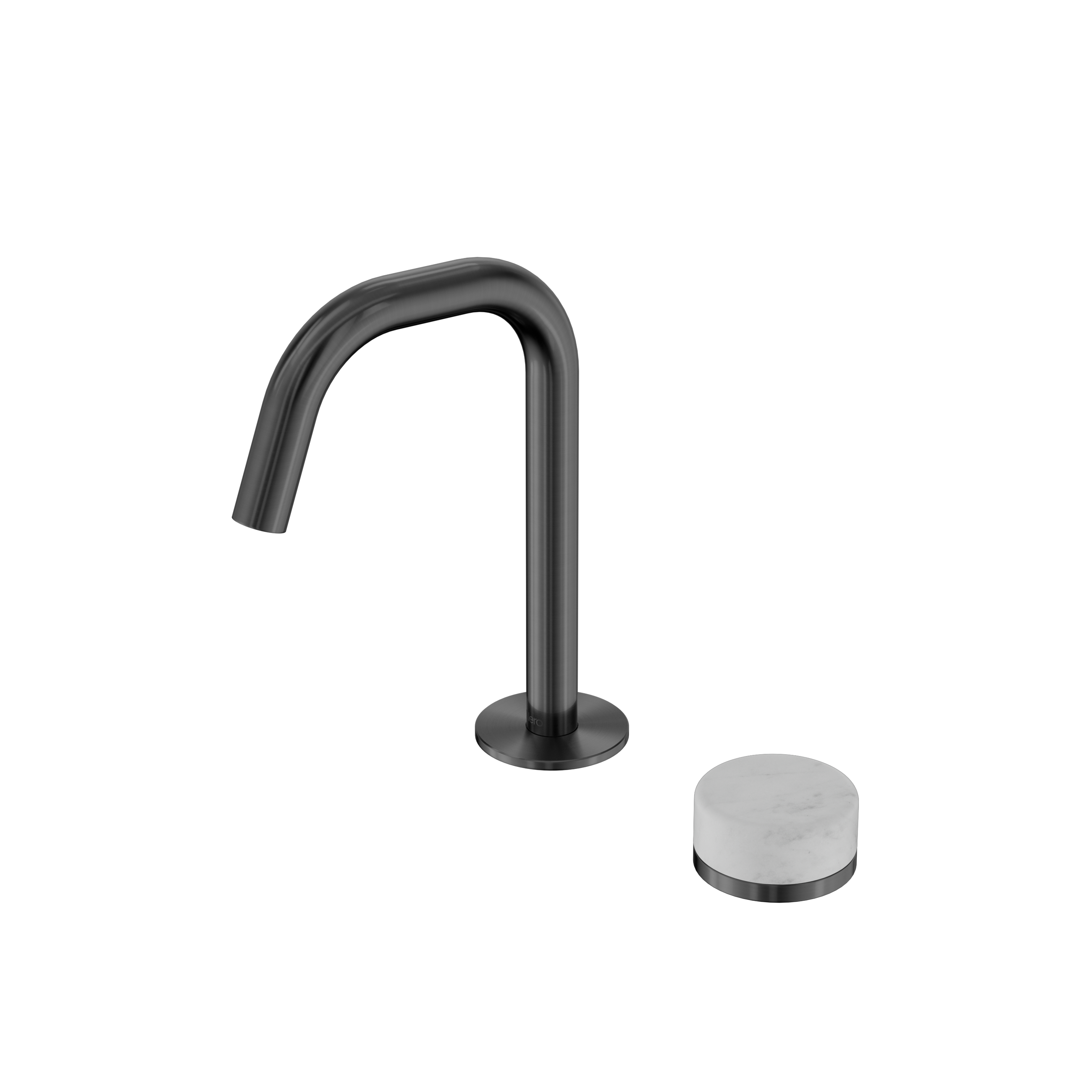 Serenity Progressive Basin Mixer Edge Spout With Carrara Handle Gun Metal