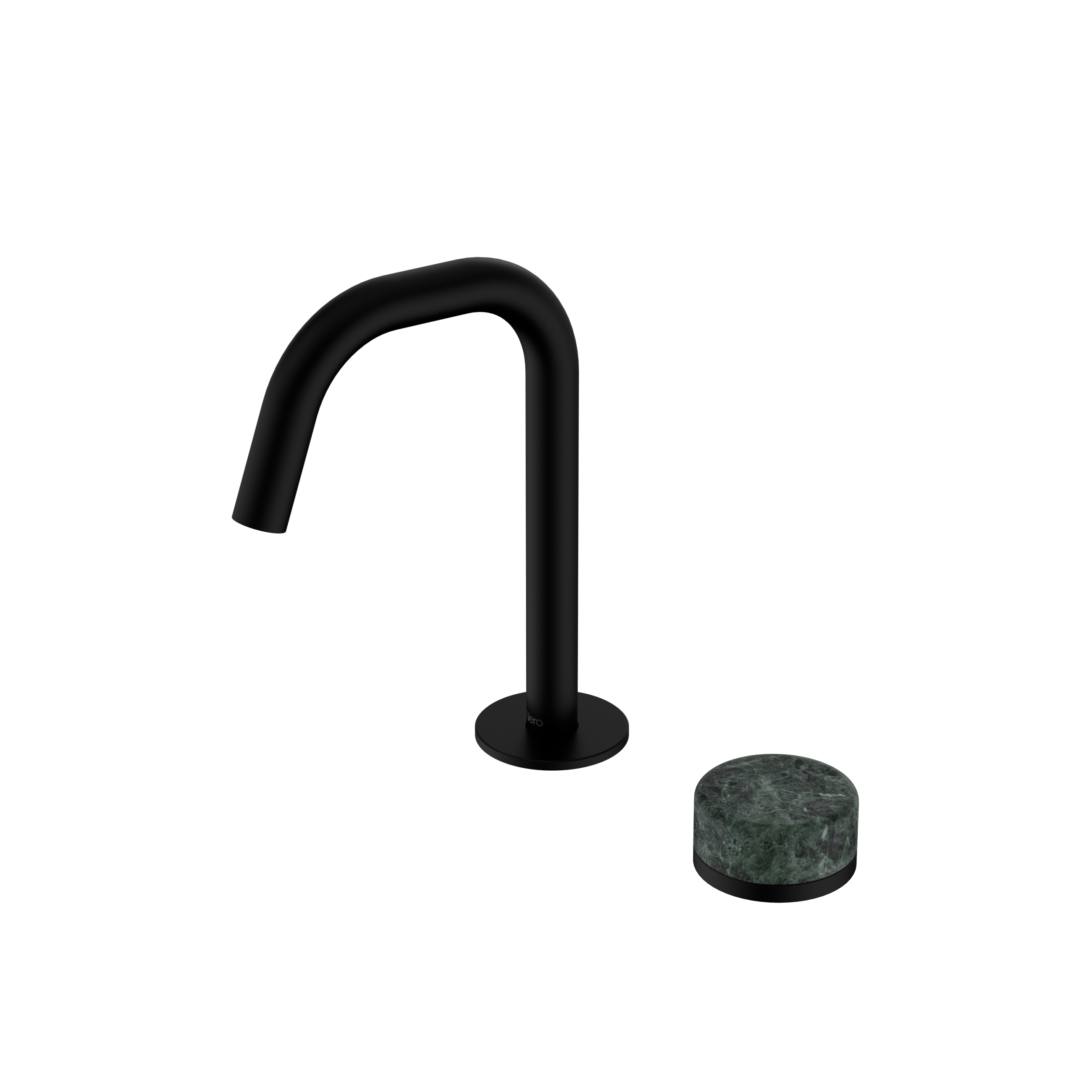 Serenity Progressive Basin Mixer Edge Spout With Verde Alpi Handle Matte Black