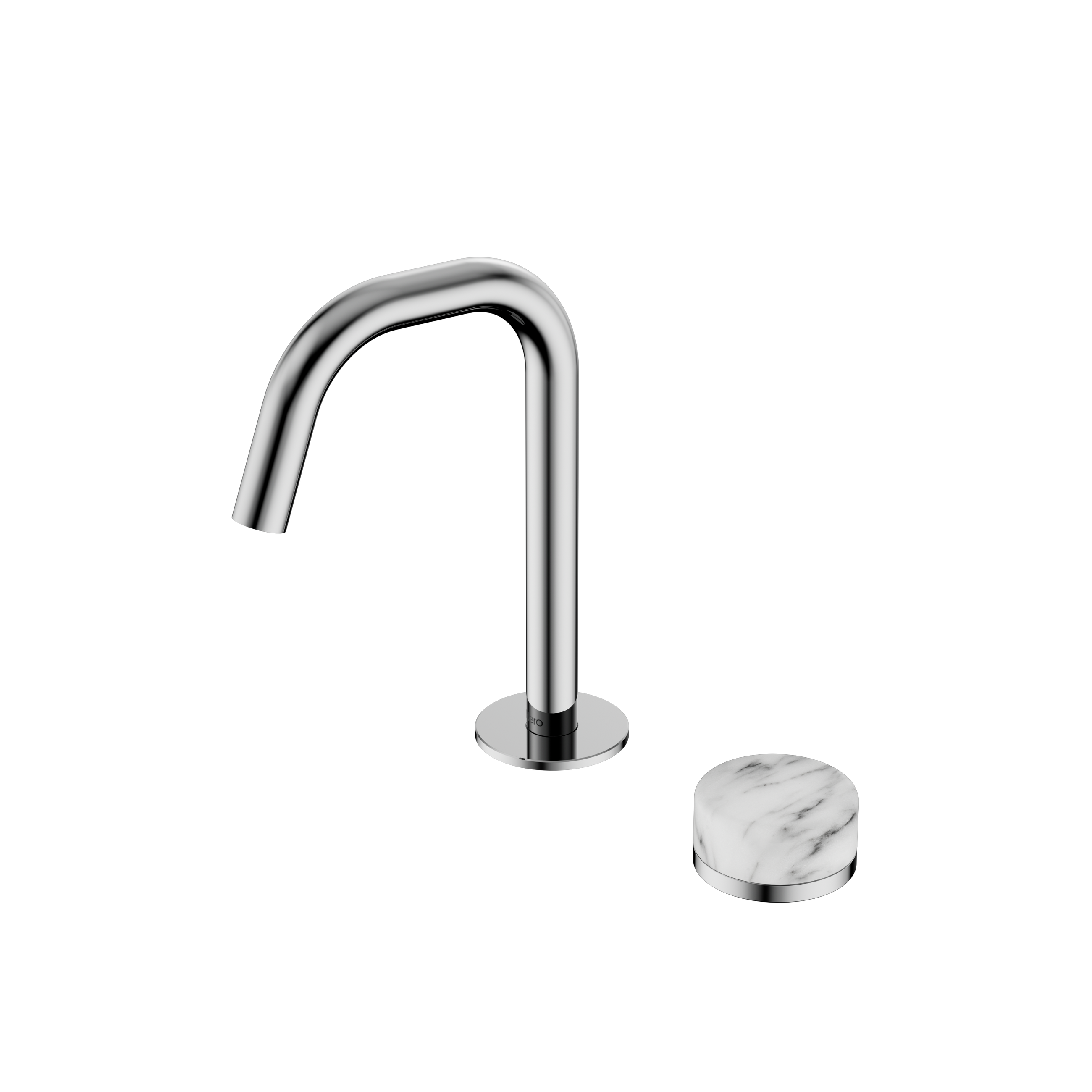 Serenity Progressive Basin Mixer Edge Spout With Arabescato Corchia Handle Chrome