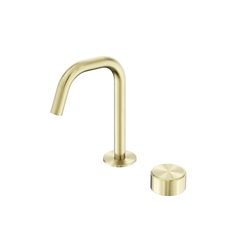 Serenity Progressive Basin Mixer Edge Spout With Metal Handle Brushed Gold