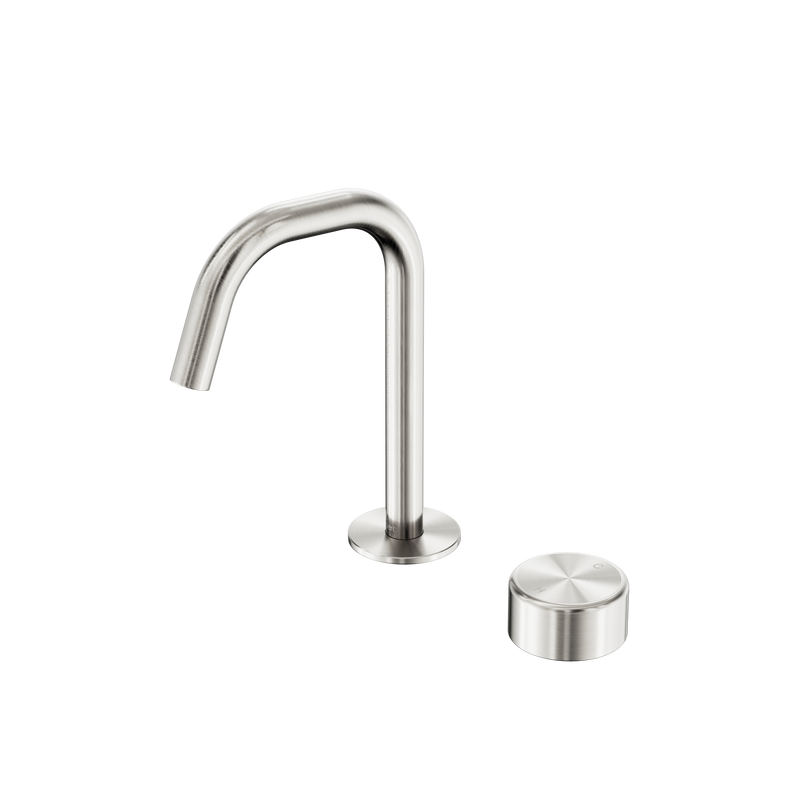Serenity Progressive Basin Mixer Edge Spout With Metal Handle Brushed Nickel
