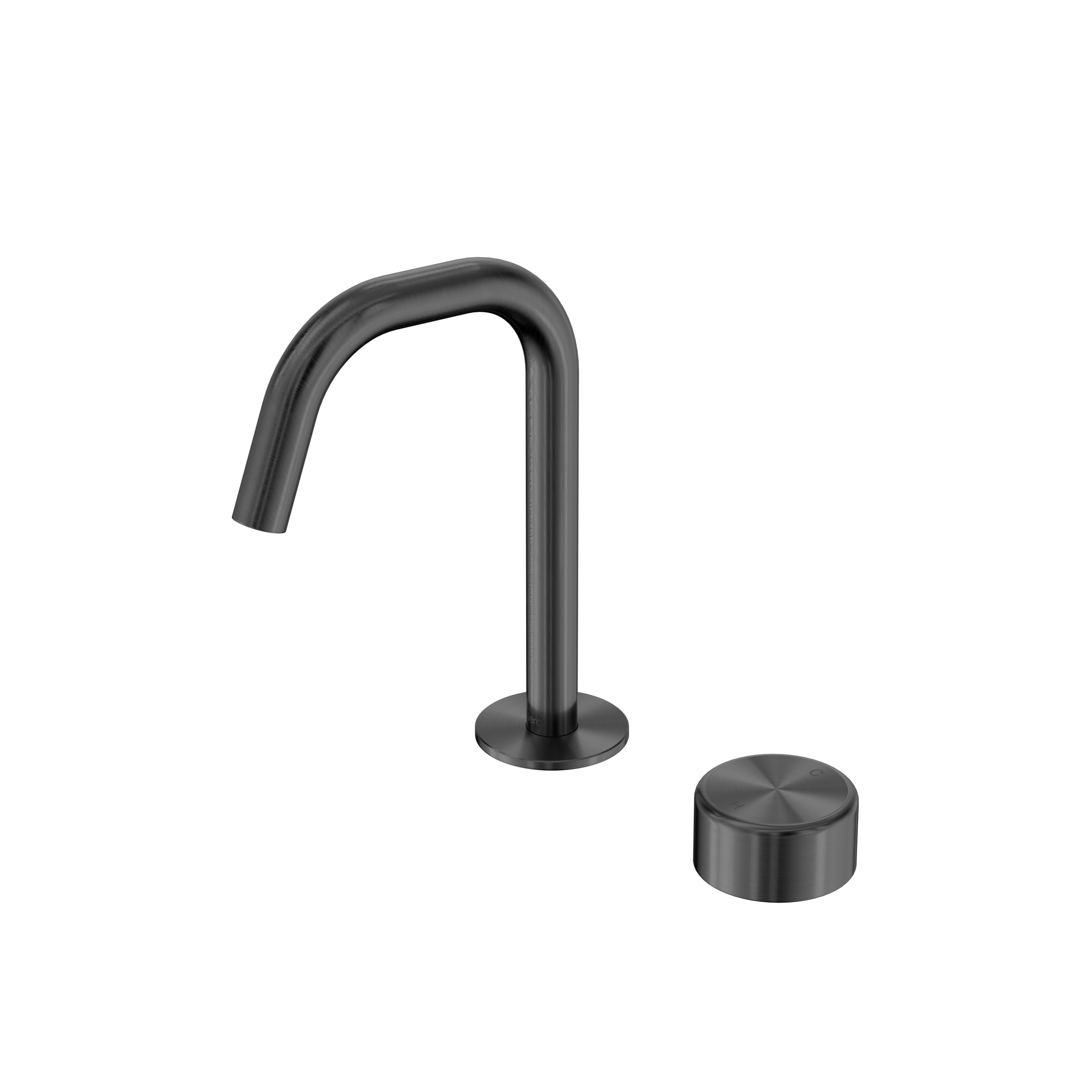 Serenity Progressive Basin Mixer Edge Spout With Metal Handle Gun Metal