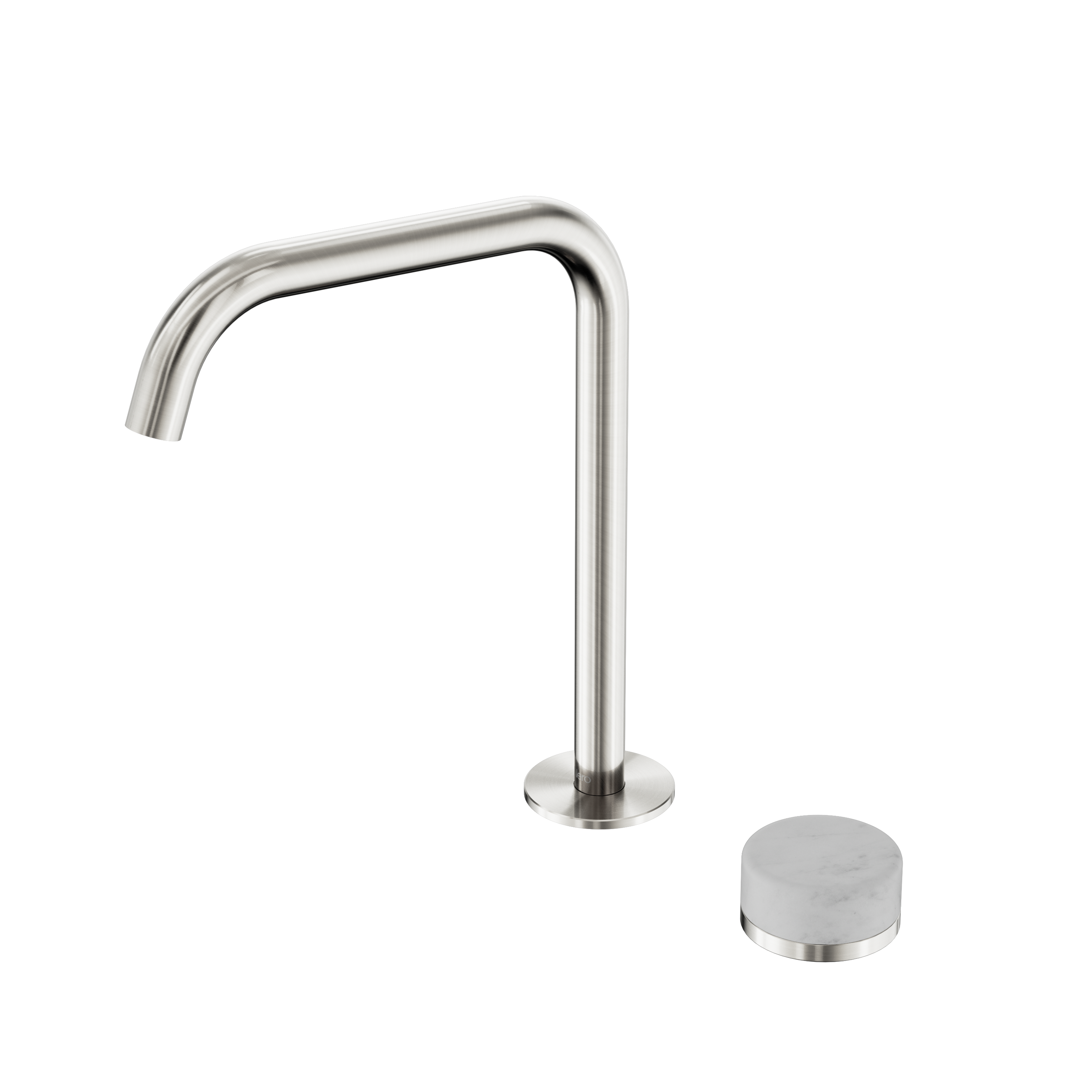 Serenity Progressive Bath/Kitchen Mixer Edge Spout With Carrara Handle Brushed Nickel