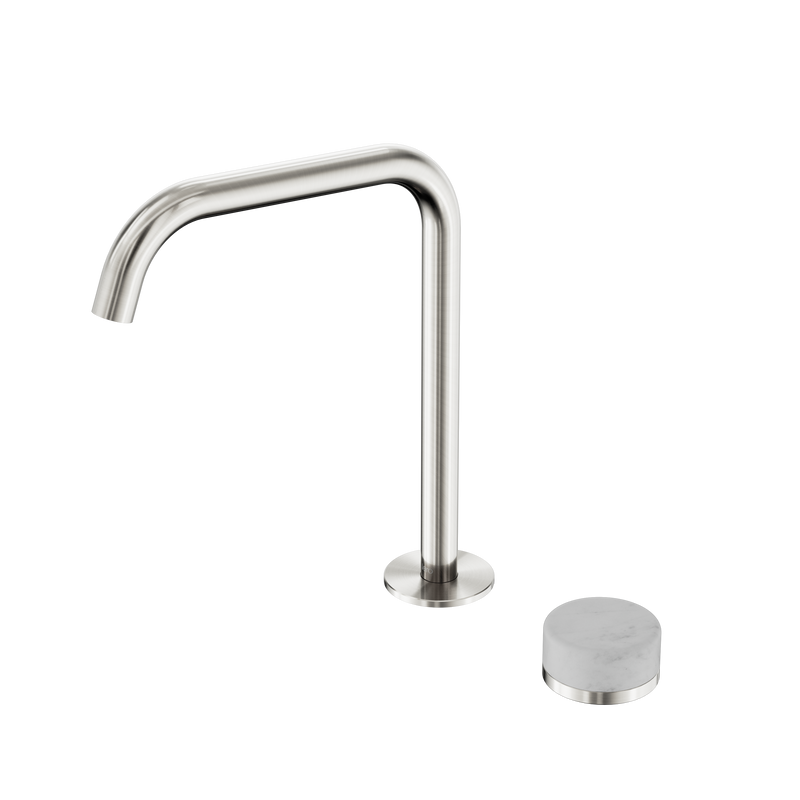 Serenity Progressive Bath/Kitchen Mixer Edge Spout With Carrara Handle Brushed Nickel