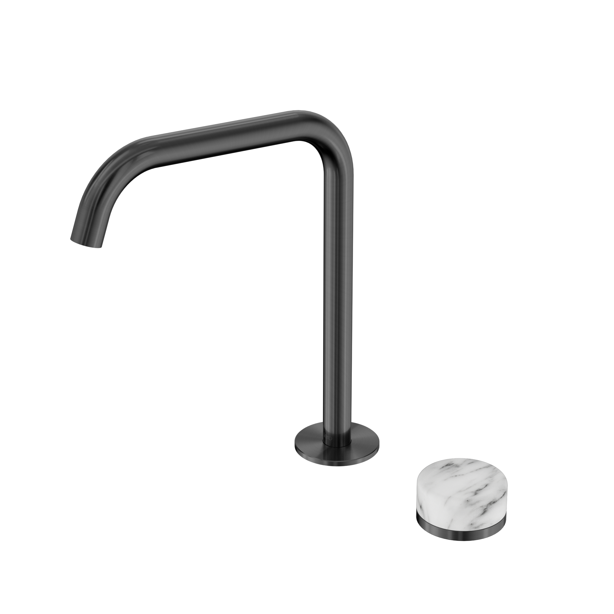 Serenity Progressive Bath/Kitchen Mixer Edge Spout With Arabescato Corchia Handle Gun Metal