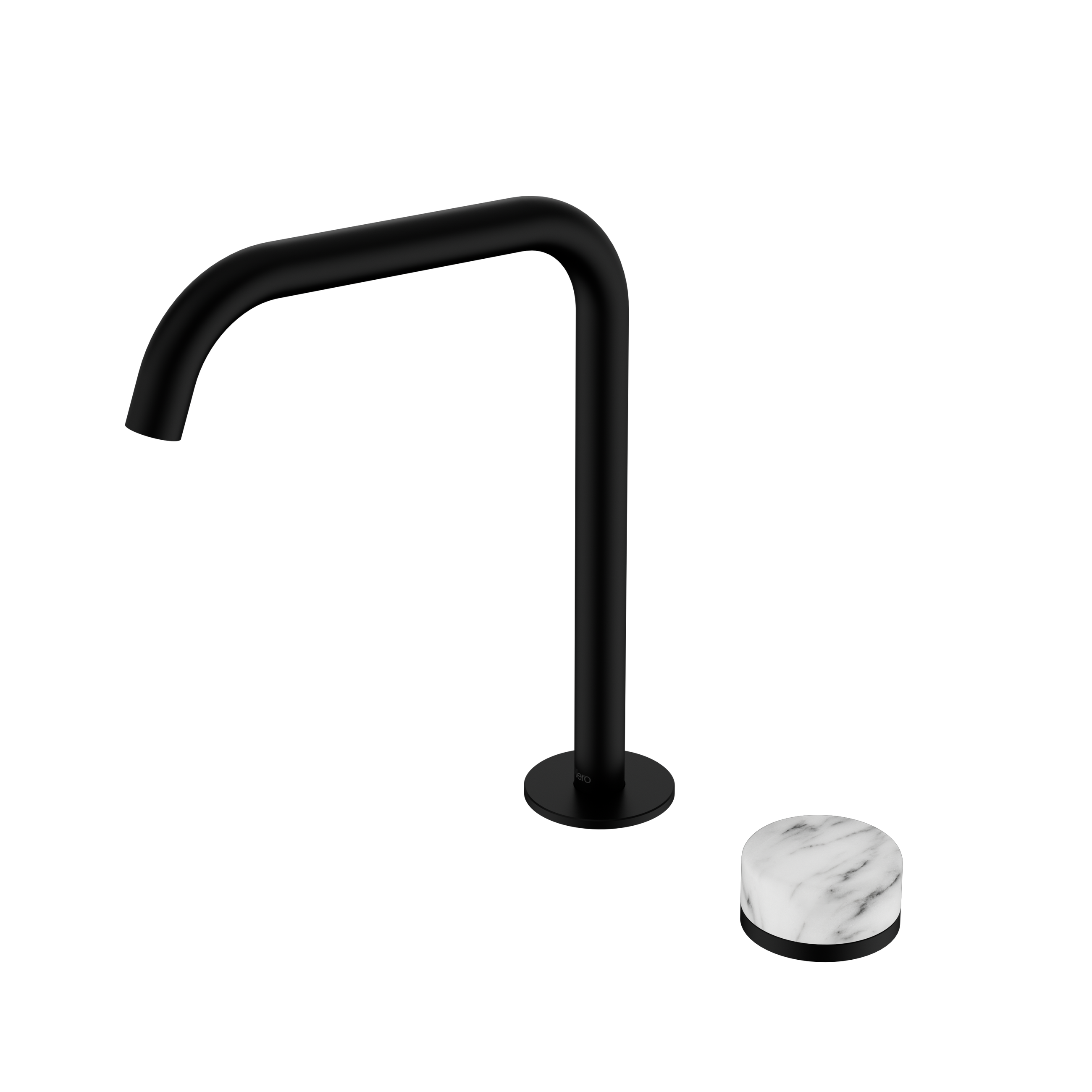 Serenity Progressive Bath/Kitchen Mixer Edge Spout With Arabescato Corchia Handle Matte Black