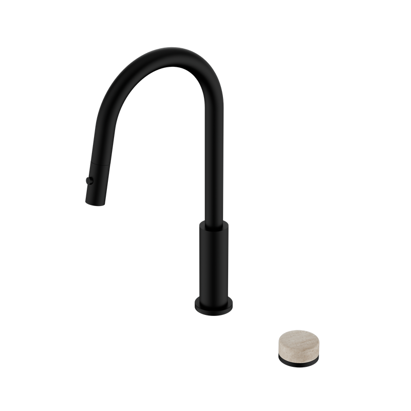 Serenity Progressive Pull Out kitchen Set With Rome Travertine Handle Matte Black