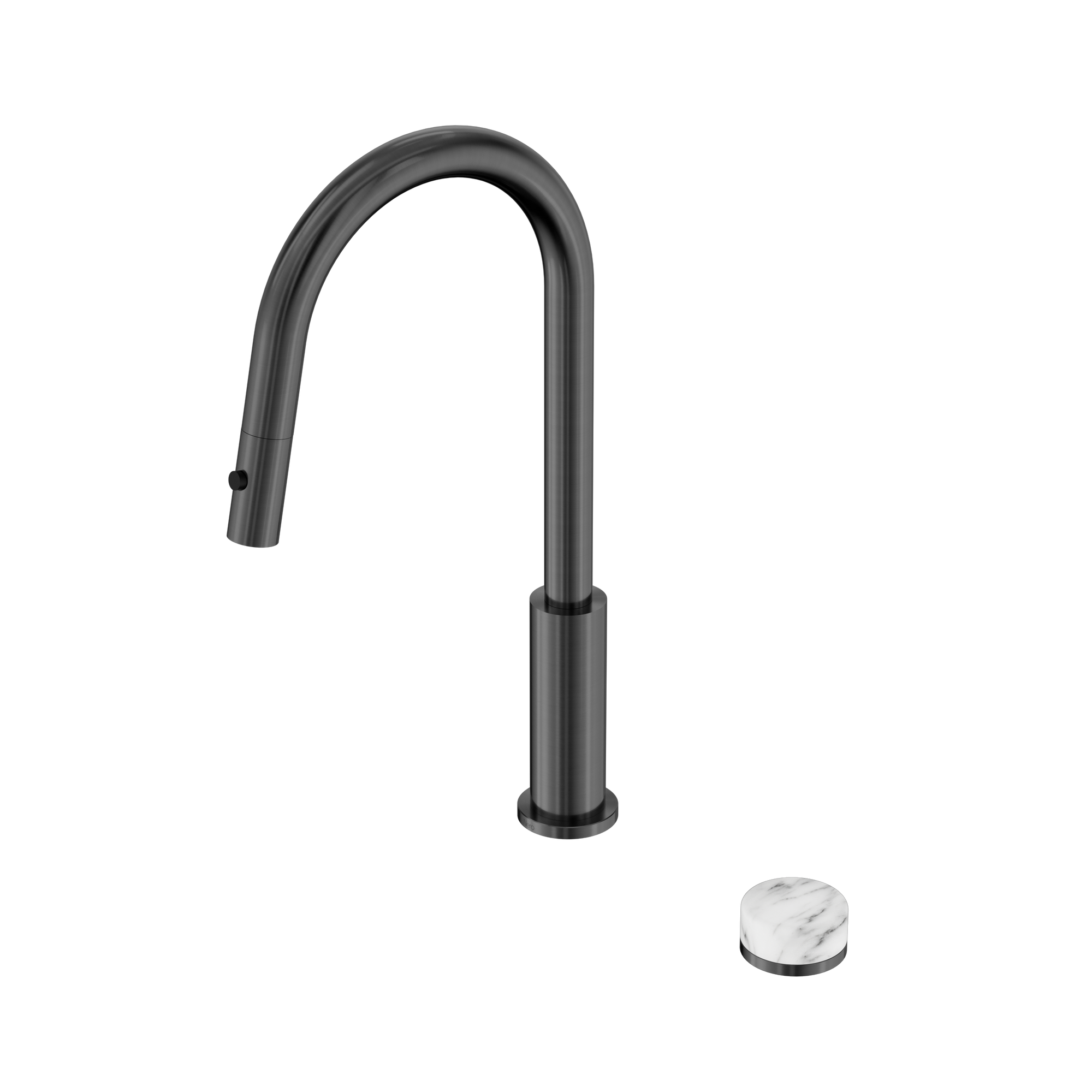 Serenity Progressive Pull Out kitchen Set With Arabescato Corchia Handle Gun Metal