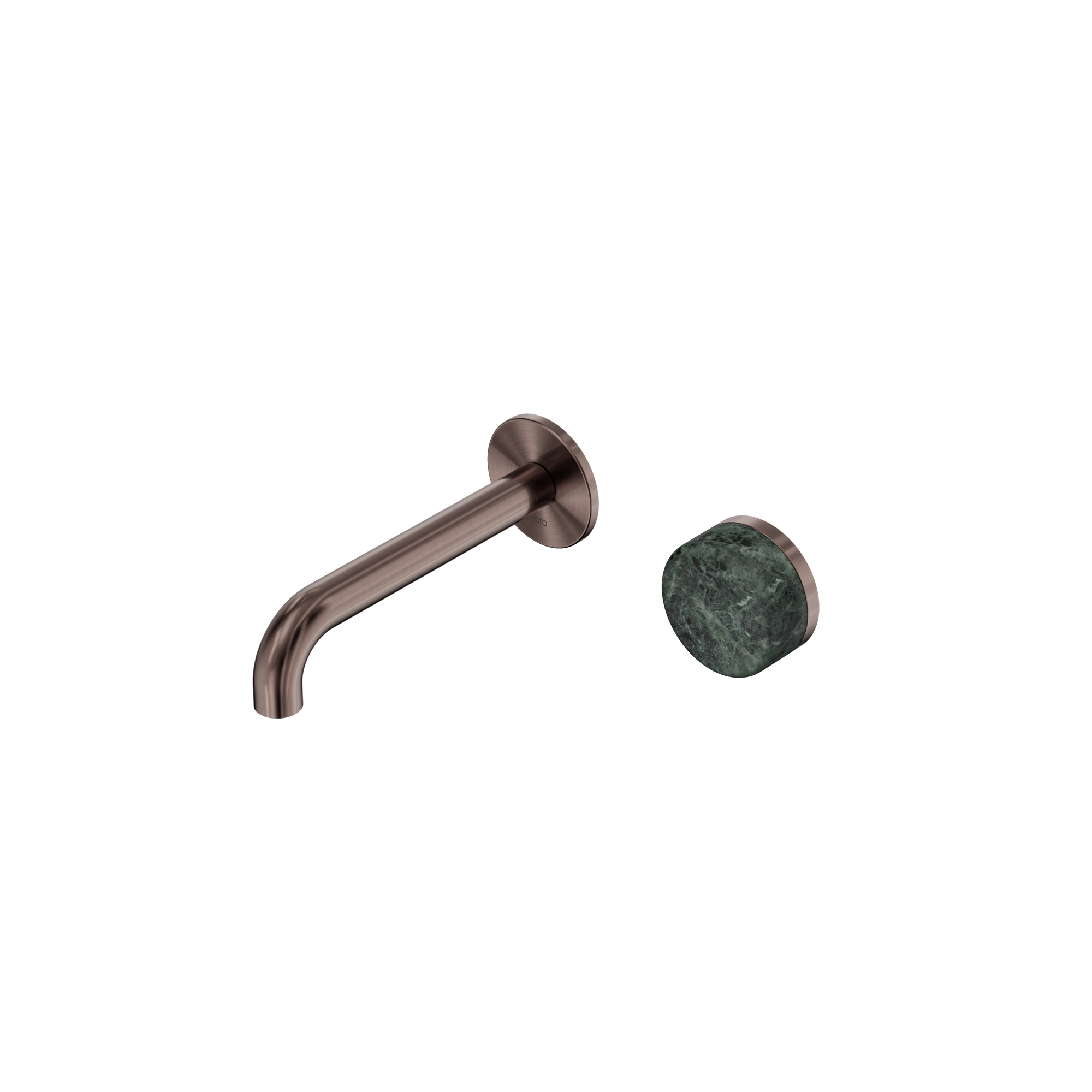Serenity Progressive Wall Basin Mixer 160mm Spout With Verde Alpi Handle Brushed Bronze