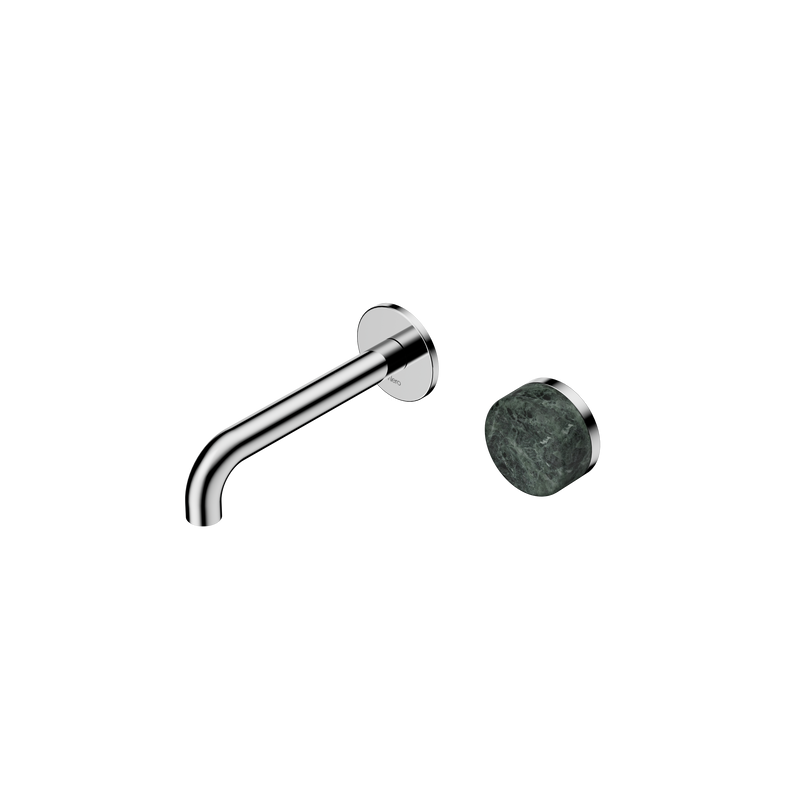 Serenity Progressive Wall Basin Mixer 160mm Spout With Verde Alpi Handle Chrome