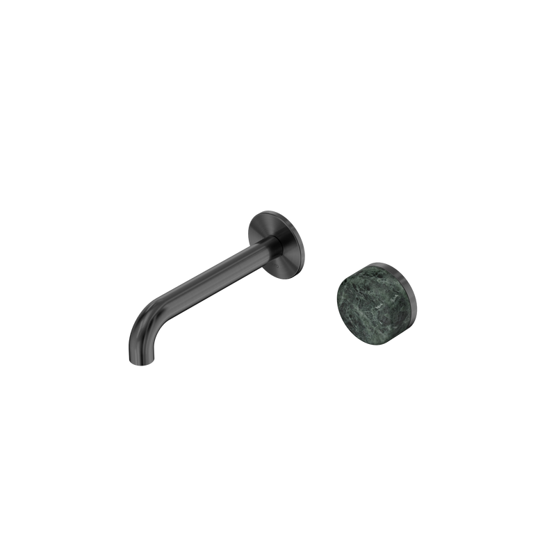 Serenity Progressive Wall Basin Mixer 160mm Spout With Verde Alpi Handle Gun Metal