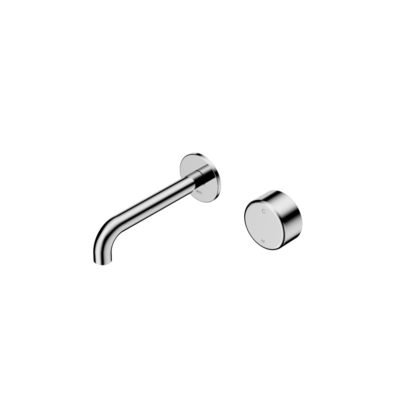 Serenity Progressive Wall Basin Mixer 160mm Spout With Metal Handle Chrome