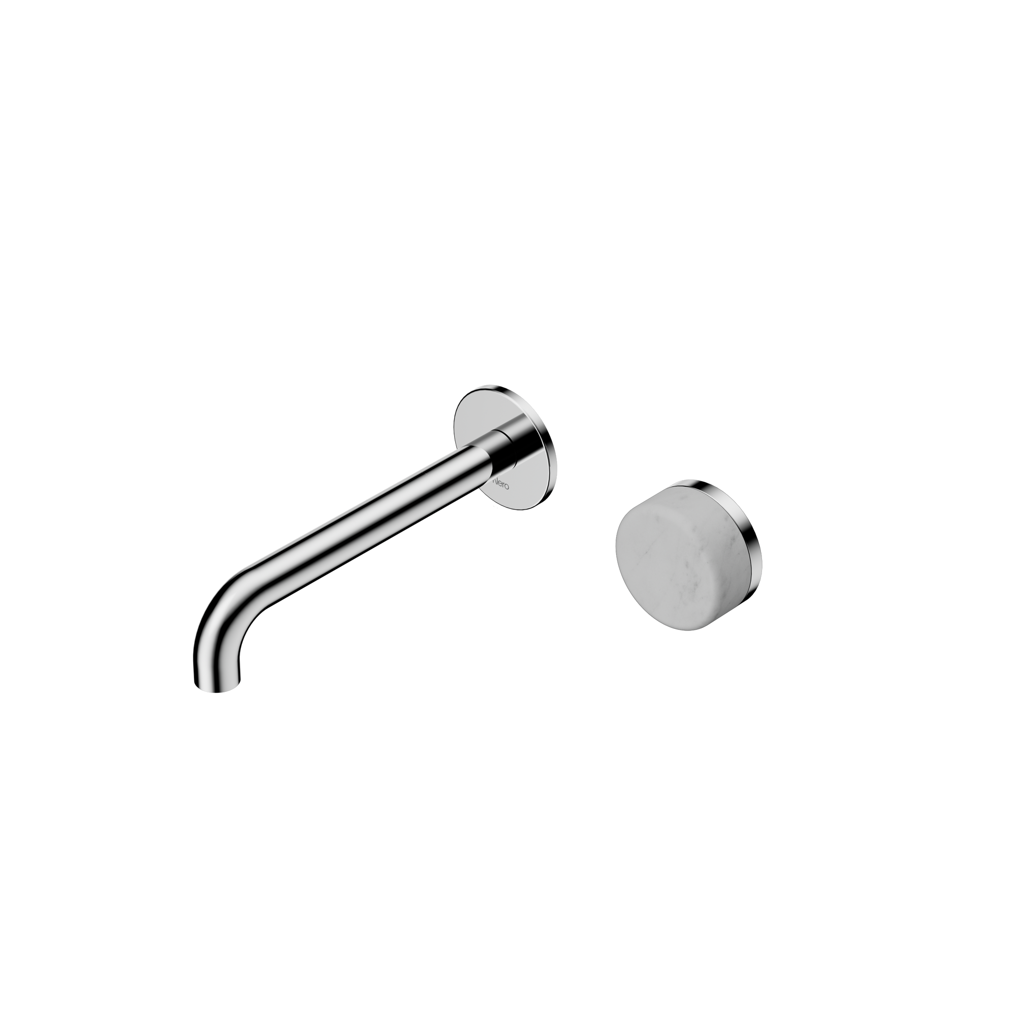 Serenity Progressive Wall Basin Mixer 185mm Spout With Carrara Handle Chrome