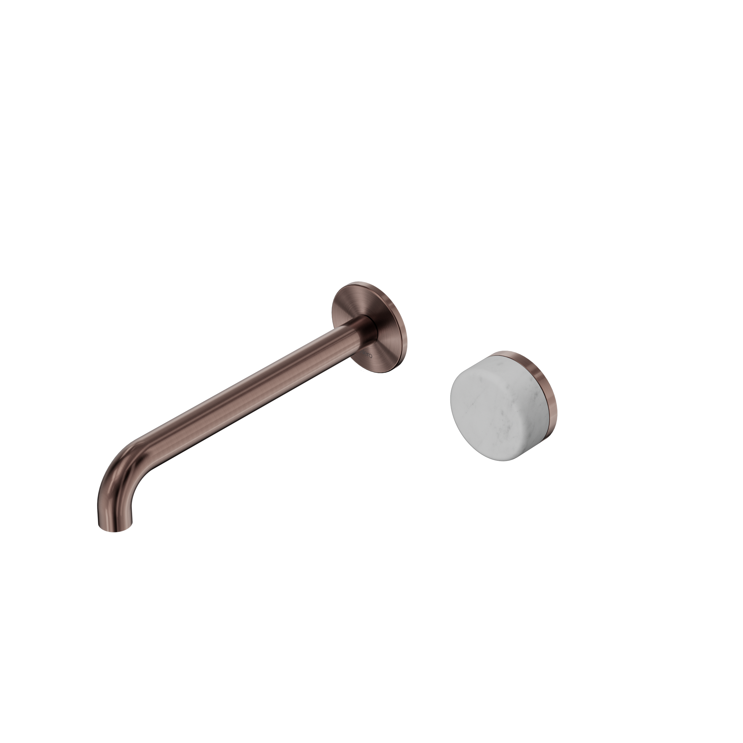 Serenity Progressive Wall Basin Mixer 220mm Spout With Carrara Handle Brushed Bronze