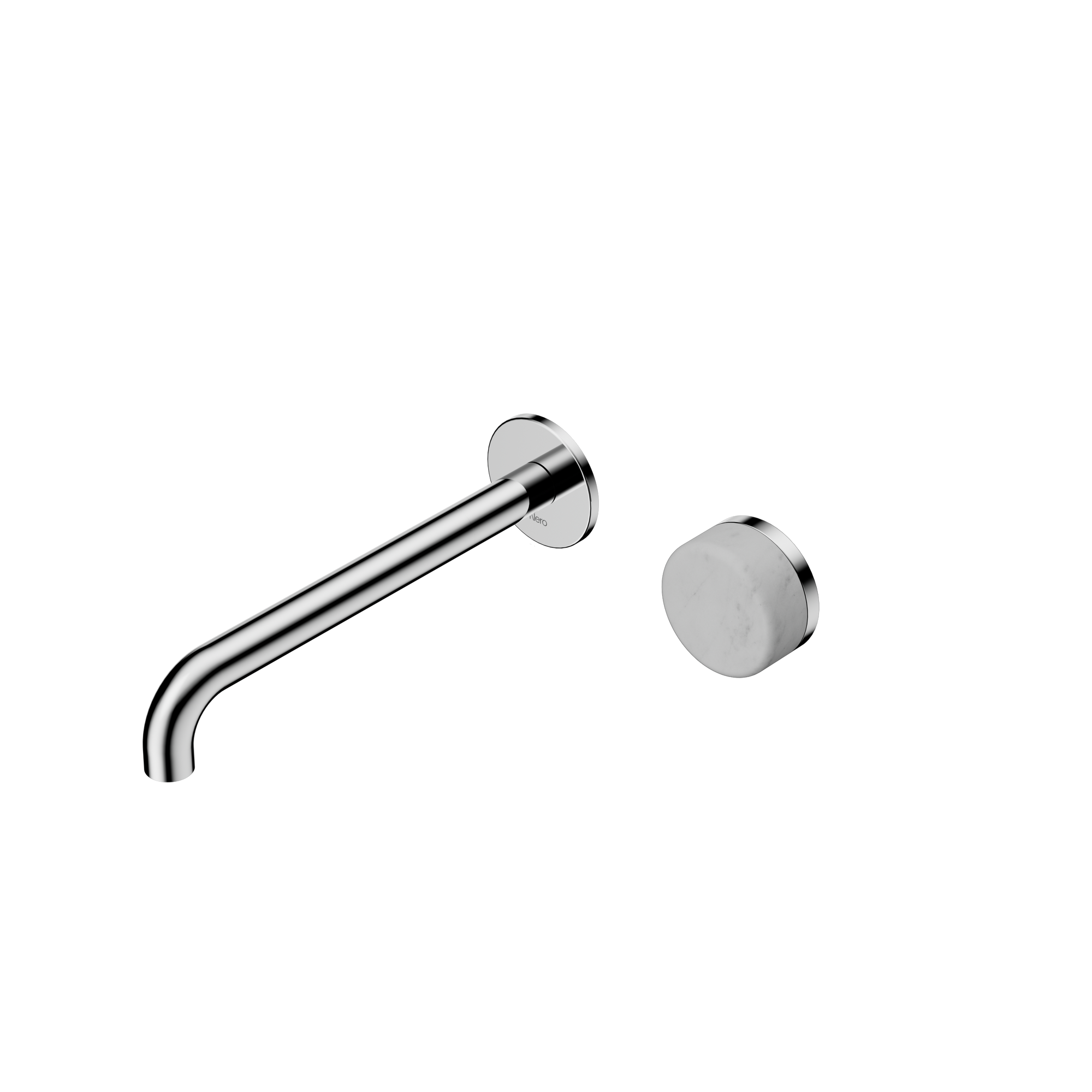 Serenity Progressive Wall Basin Mixer 220mm Spout With Carrara Handle Chrome