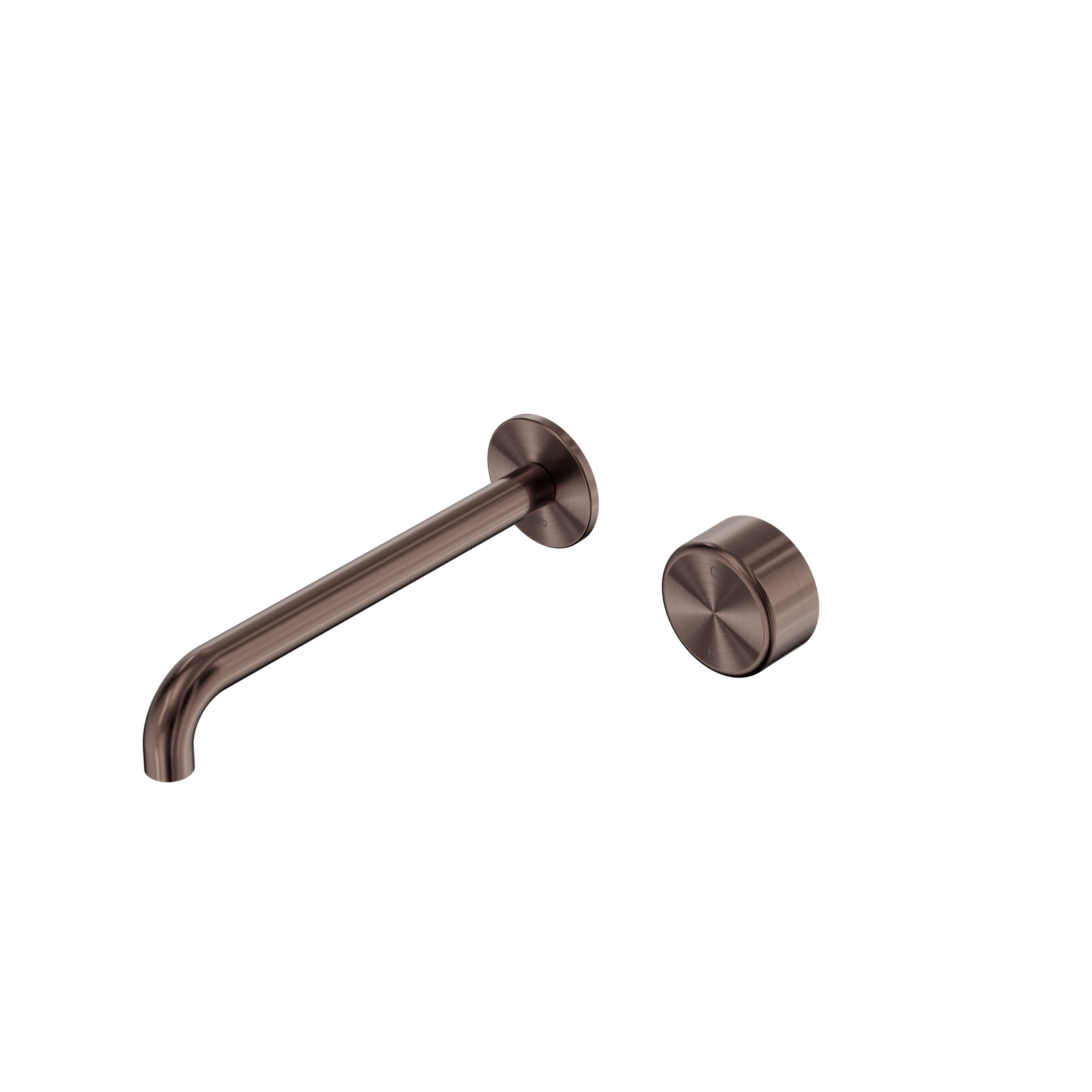Serenity Progressive Wall Basin Mixer 220mm Spout With Metal Handle Brushed Bronze