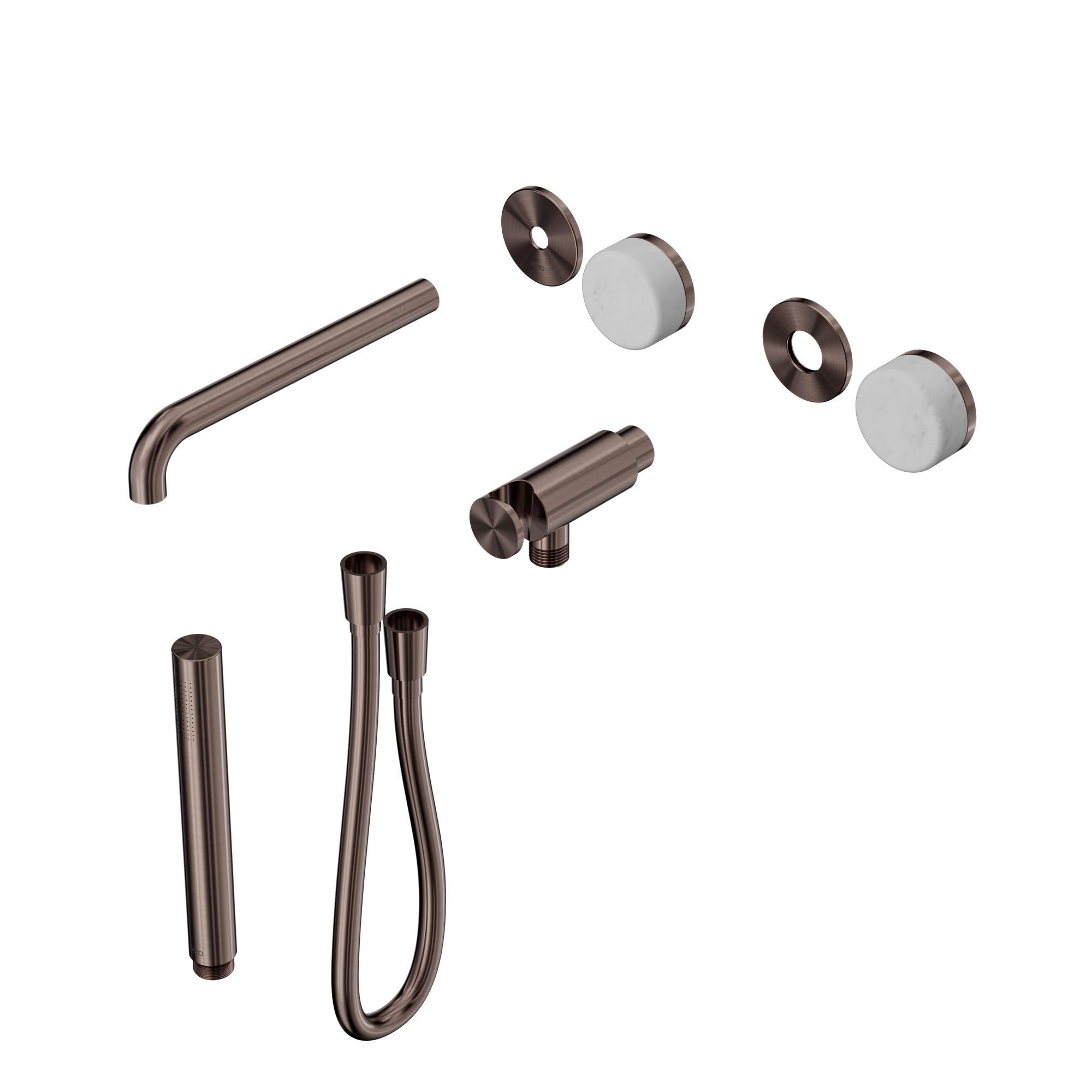 Serenity Progressive Shower System With Spout With Carrara Handle And Slim Shower Trim Kit Only Brushed Bronze
