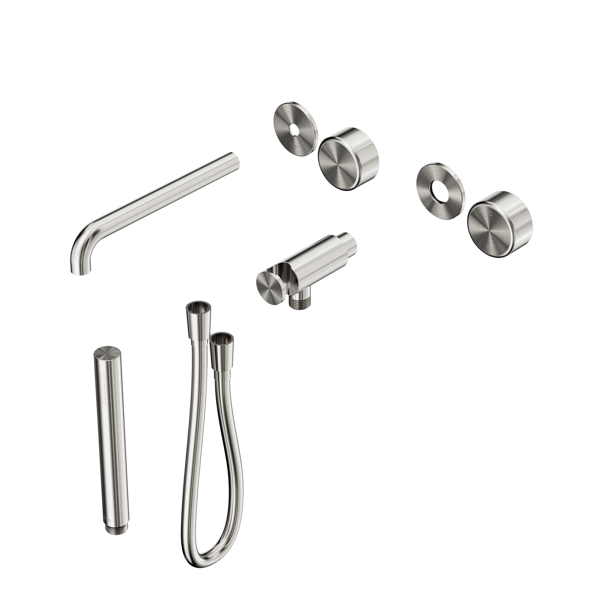 Serenity Progressive Shower System With Spout With Metal Handle And Slim Shower Trim Kit Only Brushed Nickel