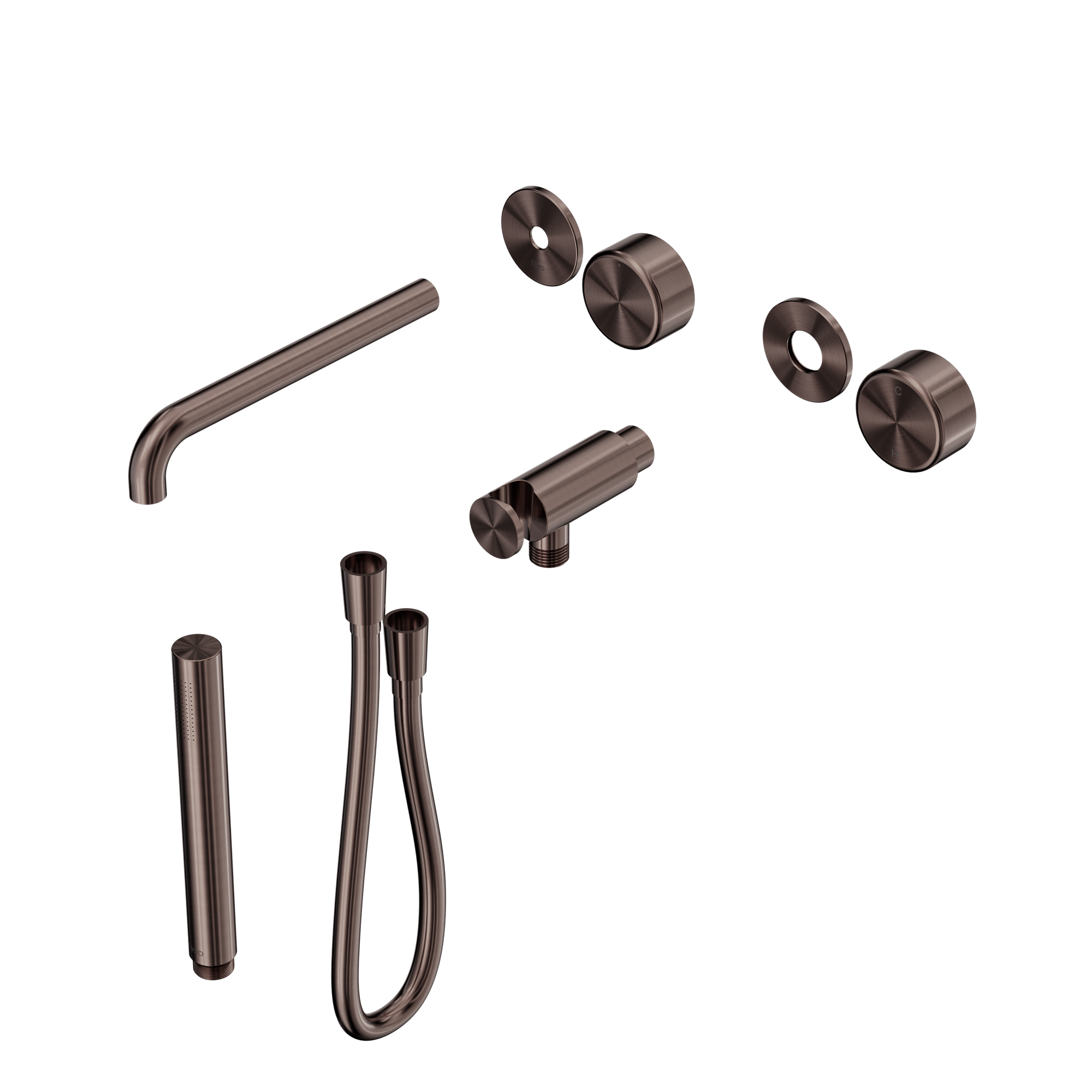 Serenity Progressive Shower System With Spout With Metal Handle And Slim Shower Trim Kit Only Brushed Bronze