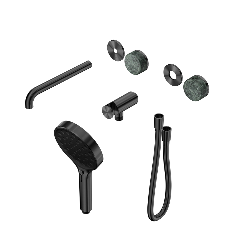 Serenity Progressive Shower System With Spout With Verde Alpi Handle And Serenity Hand Shower Trim Kit Only Gun Metal