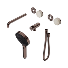 Serenity Progressive Shower System With Spout With Rome Travertine Handle And Serenity Hand Shower Trim Kit Only Brushed Bronze