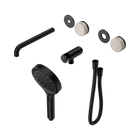 Serenity Progressive Shower System With Spout With Rome Travertine Handle And Serenity Hand Shower Trim Kit Only Matte Black