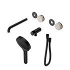 Serenity Progressive Shower System With Spout With Rome Travertine Handle And Serenity Hand Shower Trim Kit Only Matte Black
