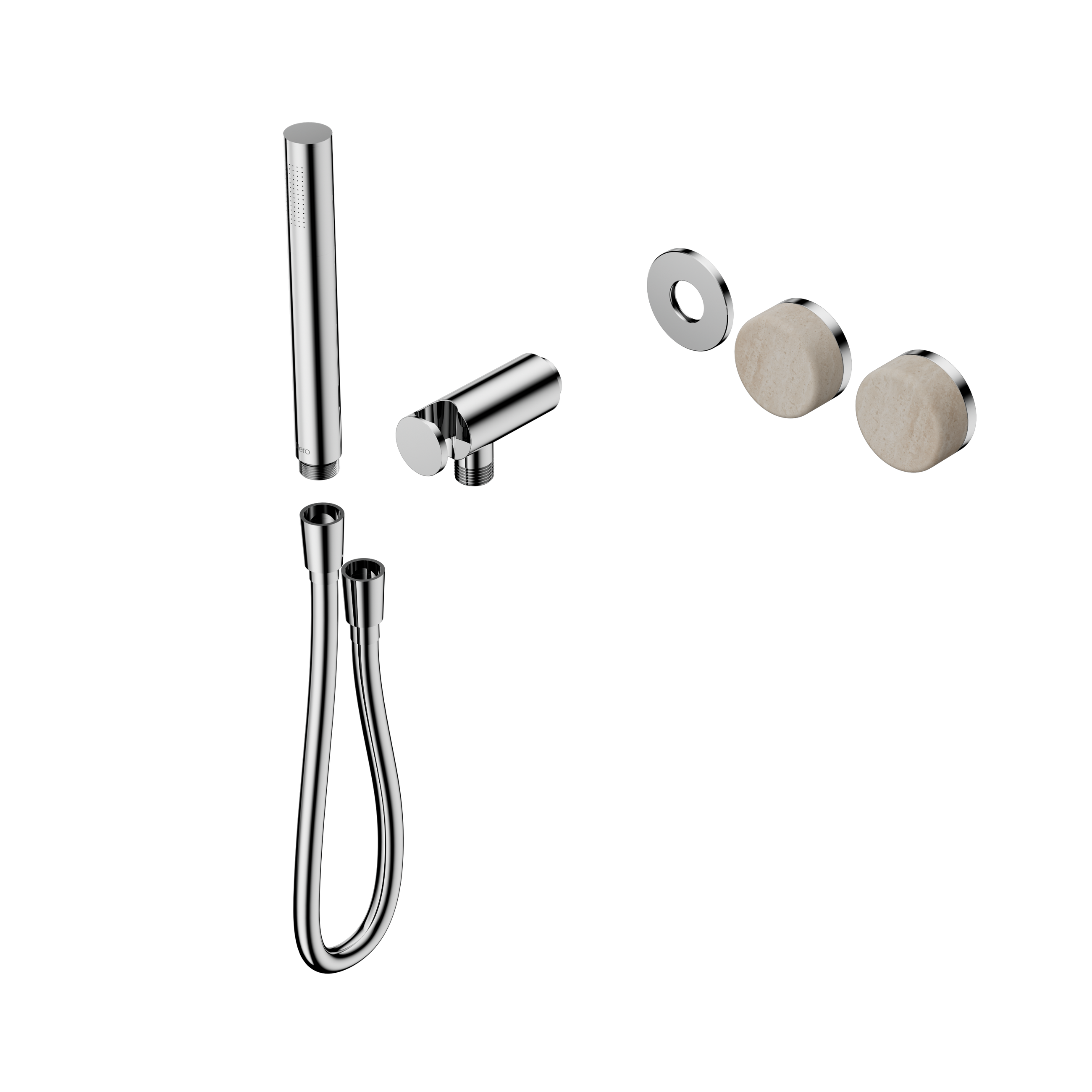 Serenity Progressive Shower System With Rome Travertine Handle And Slim Shower Trim Kit Only Chrome