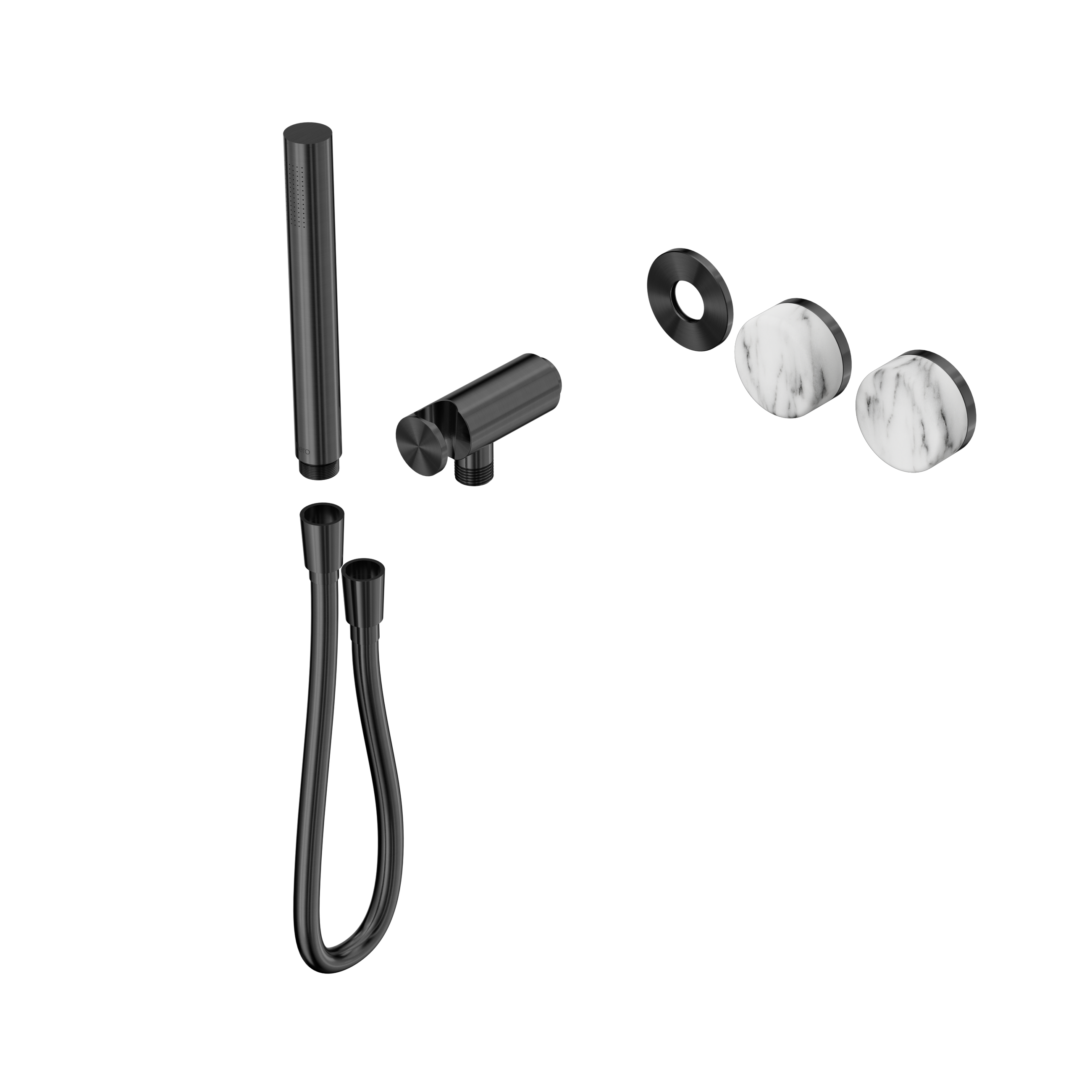 Serenity Progressive Shower System With Arabescato Corchia Handle And Slim Shower Trim Kit Only Gun Metal