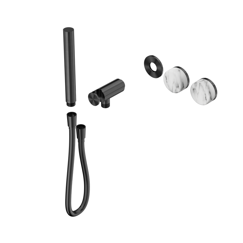 Serenity Progressive Shower System With Arabescato Corchia Handle And Slim Shower Trim Kit Only Gun Metal