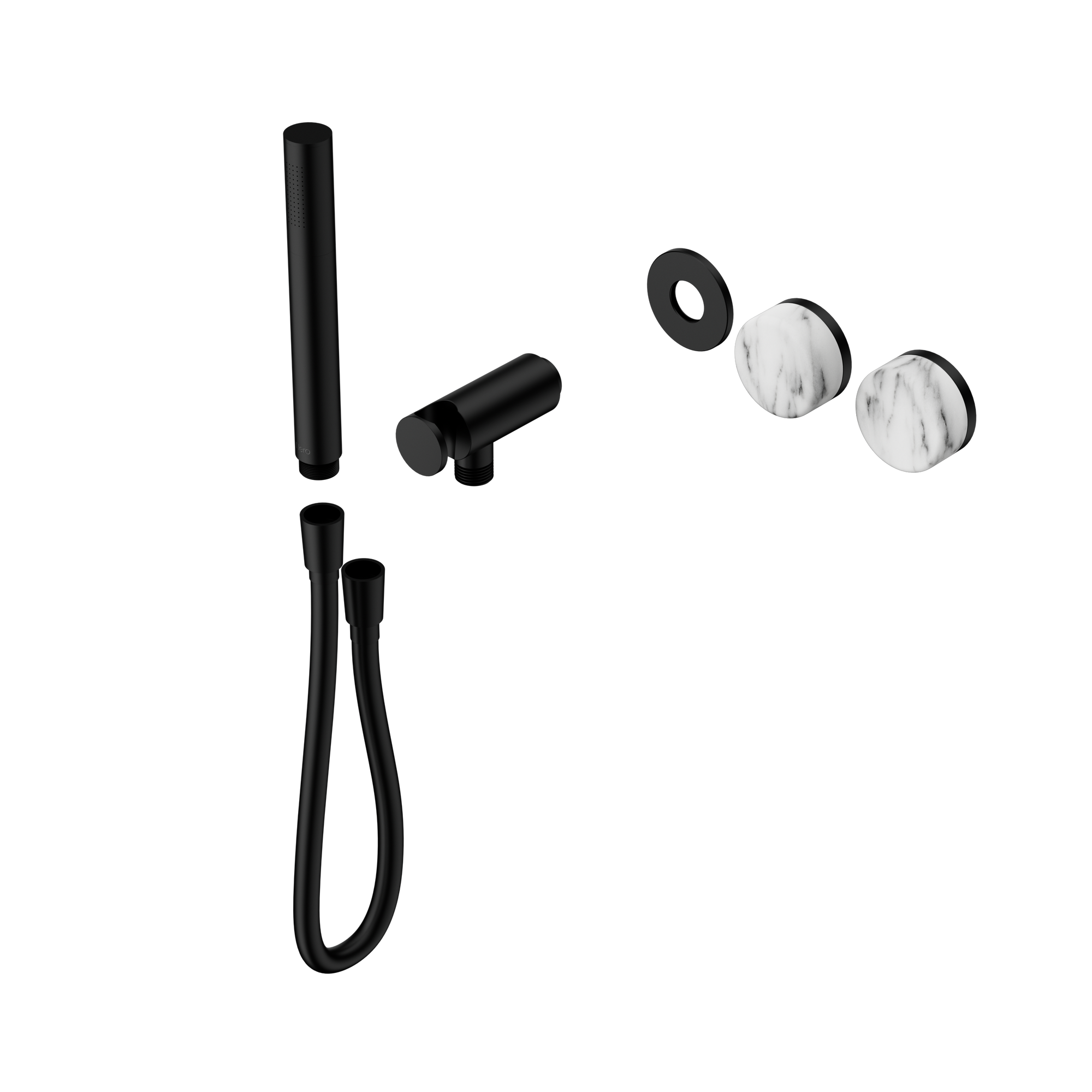 Serenity Progressive Shower System With Arabescato Corchia Handle And Slim Shower Trim Kit Only Matte Black