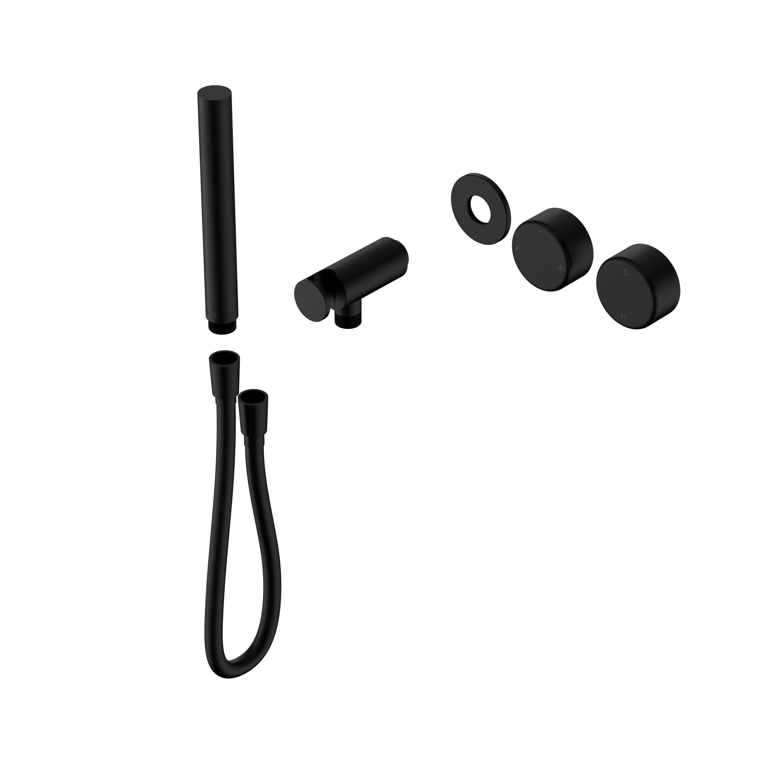Serenity Progressive Shower System With Metal Handle And Slim Shower Trim Kit Only Matte Black