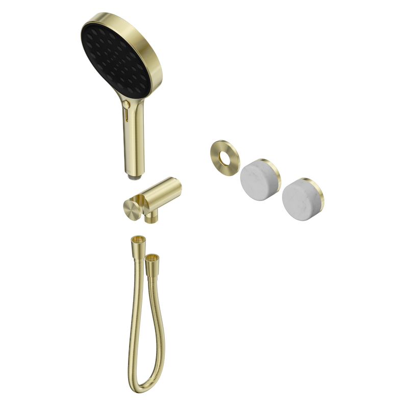 Serenity Progressive Shower System With Carrara Handle And Serenity Hand Shower Trim Kit Only Brushed Gold