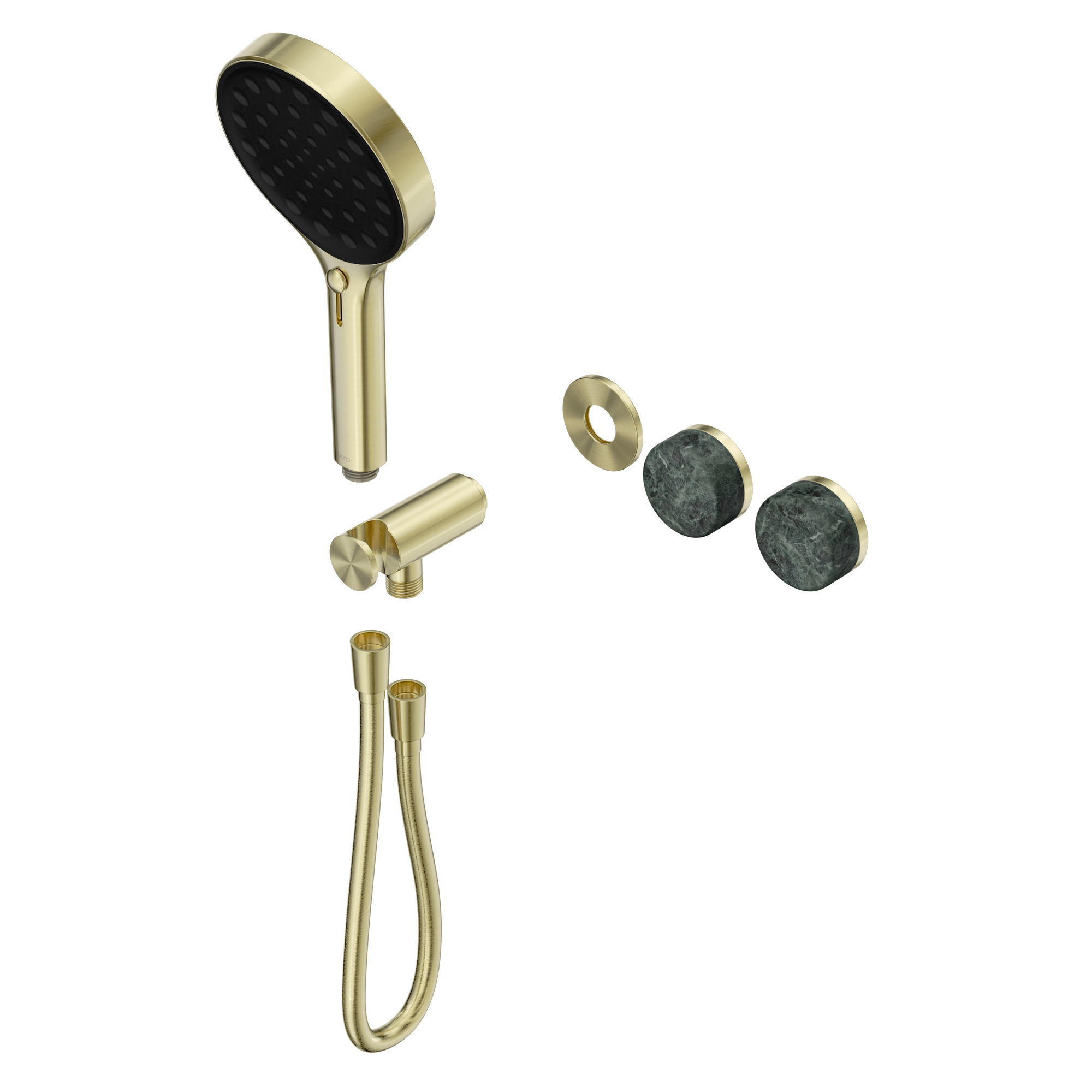 Serenity Progressive Shower System With Verde Alpi Handle And Serenity Hand Shower Trim Kit Only Brushed Gold