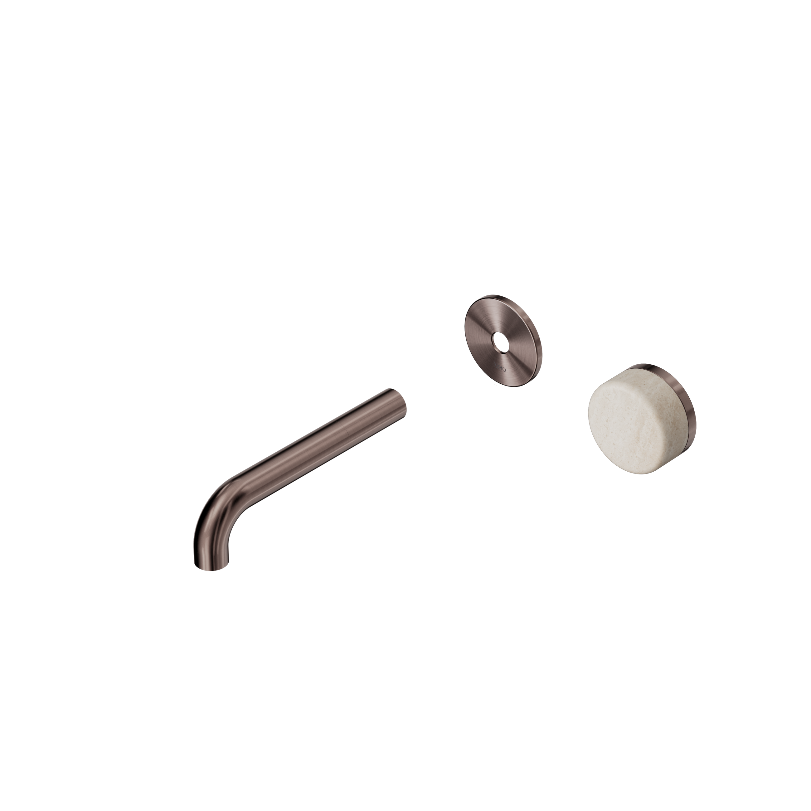 Serenity Progressive Wall Basin Mixer 160mm Spout With Rome Travertine Handle Trim Kit Only Brushed Bronze