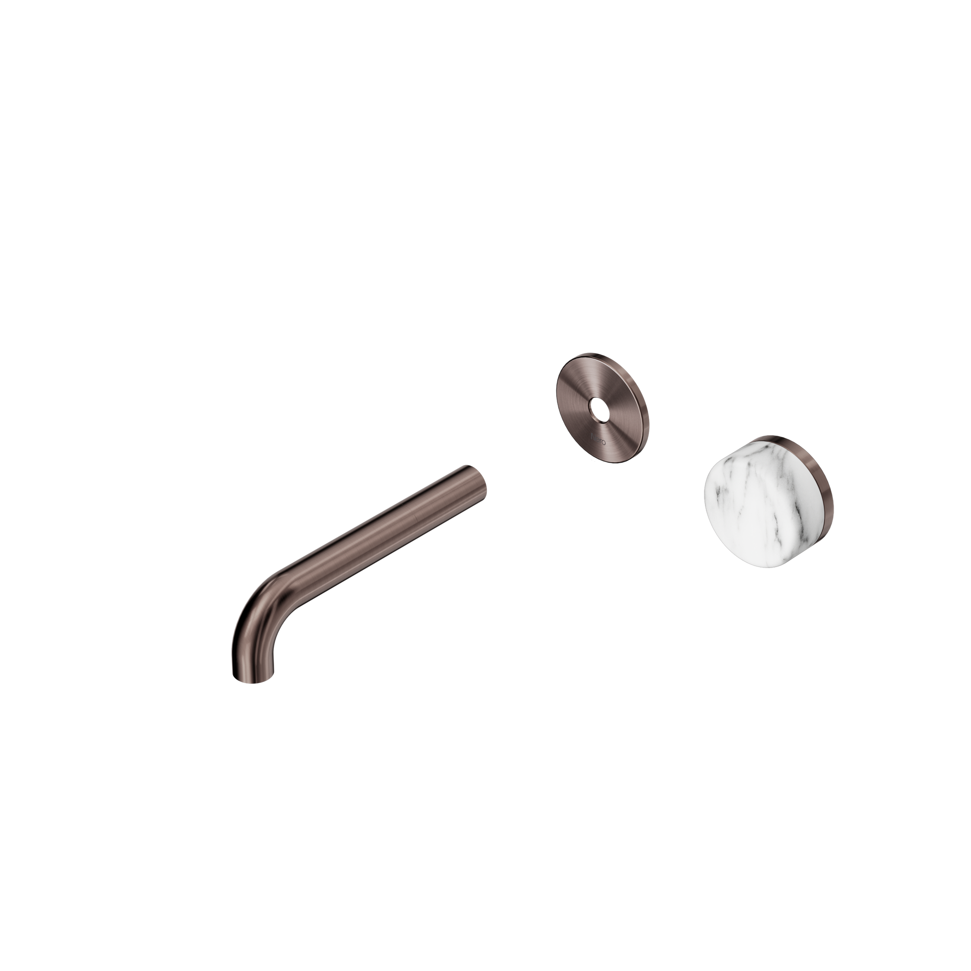 Serenity Progressive Wall Basin Mixer 160mm Spout With Arabescato Corchia Handle Trim Kit Only Brushed Bronze