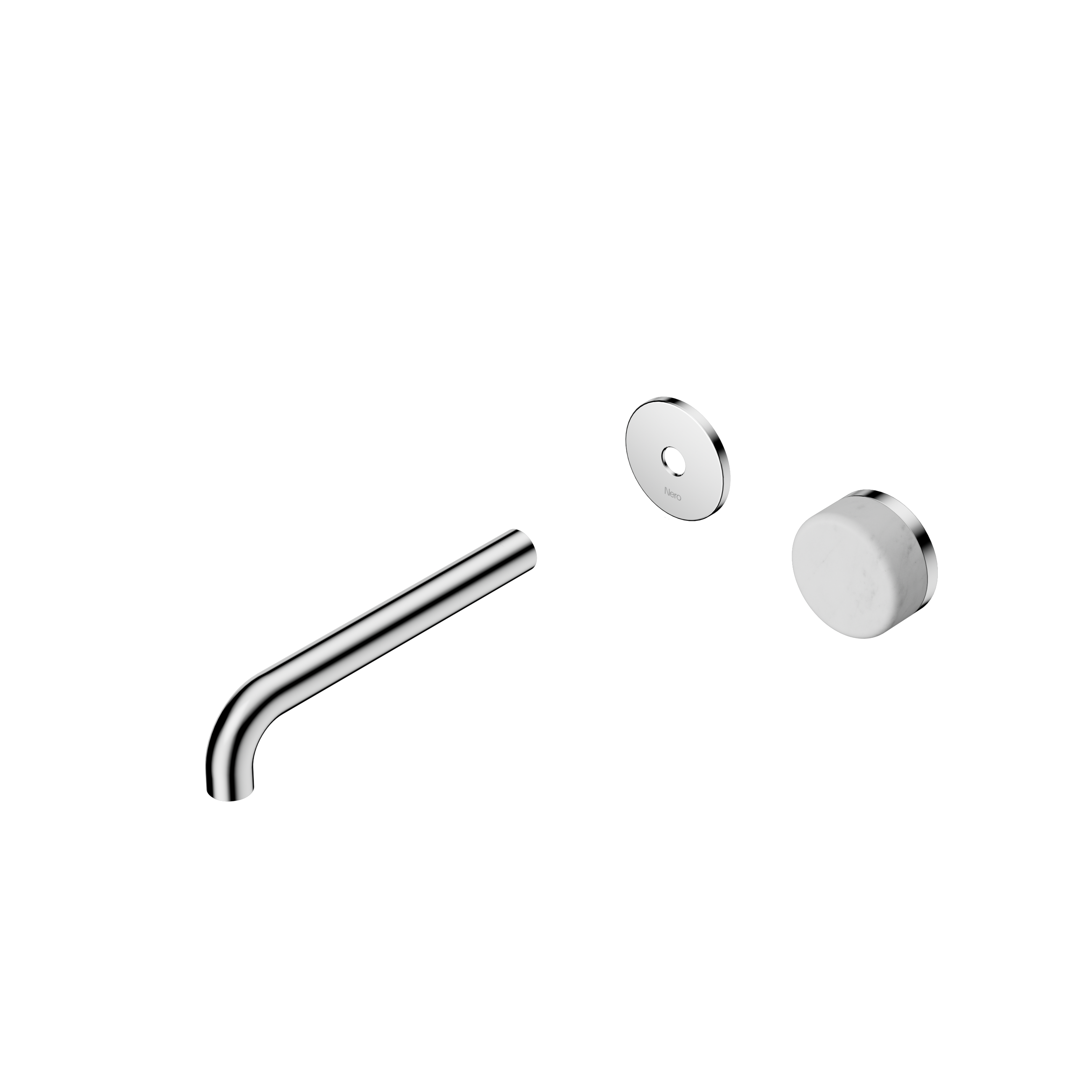 Serenity Progressive Wall Basin Mixer 185mm Spout With Carrara Handle Trim Kit Only Chrome