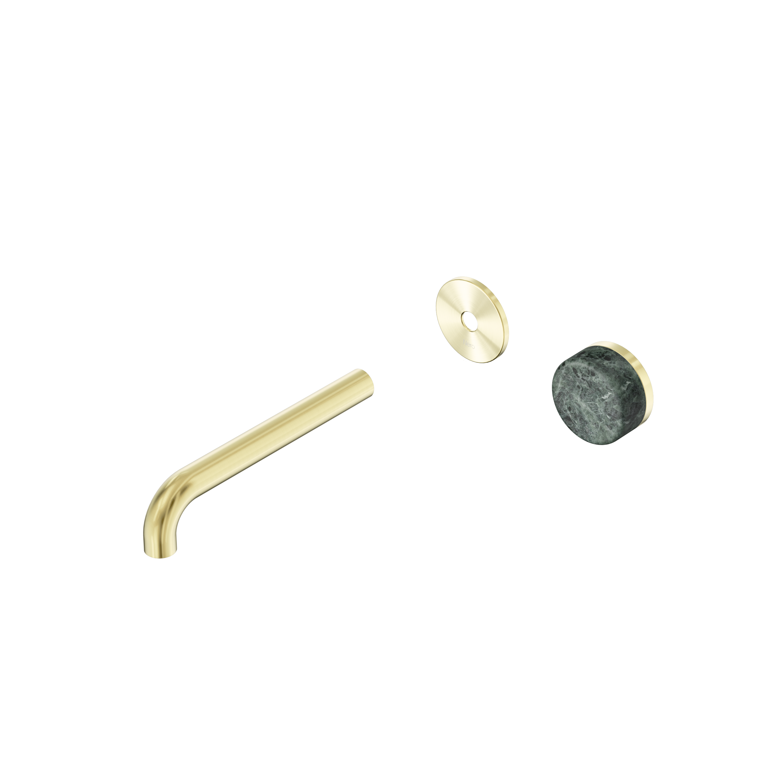 Serenity Progressive Wall Basin Mixer 185mm Spout With Verde Alpi Handle Trim Kit Only Brushed Gold